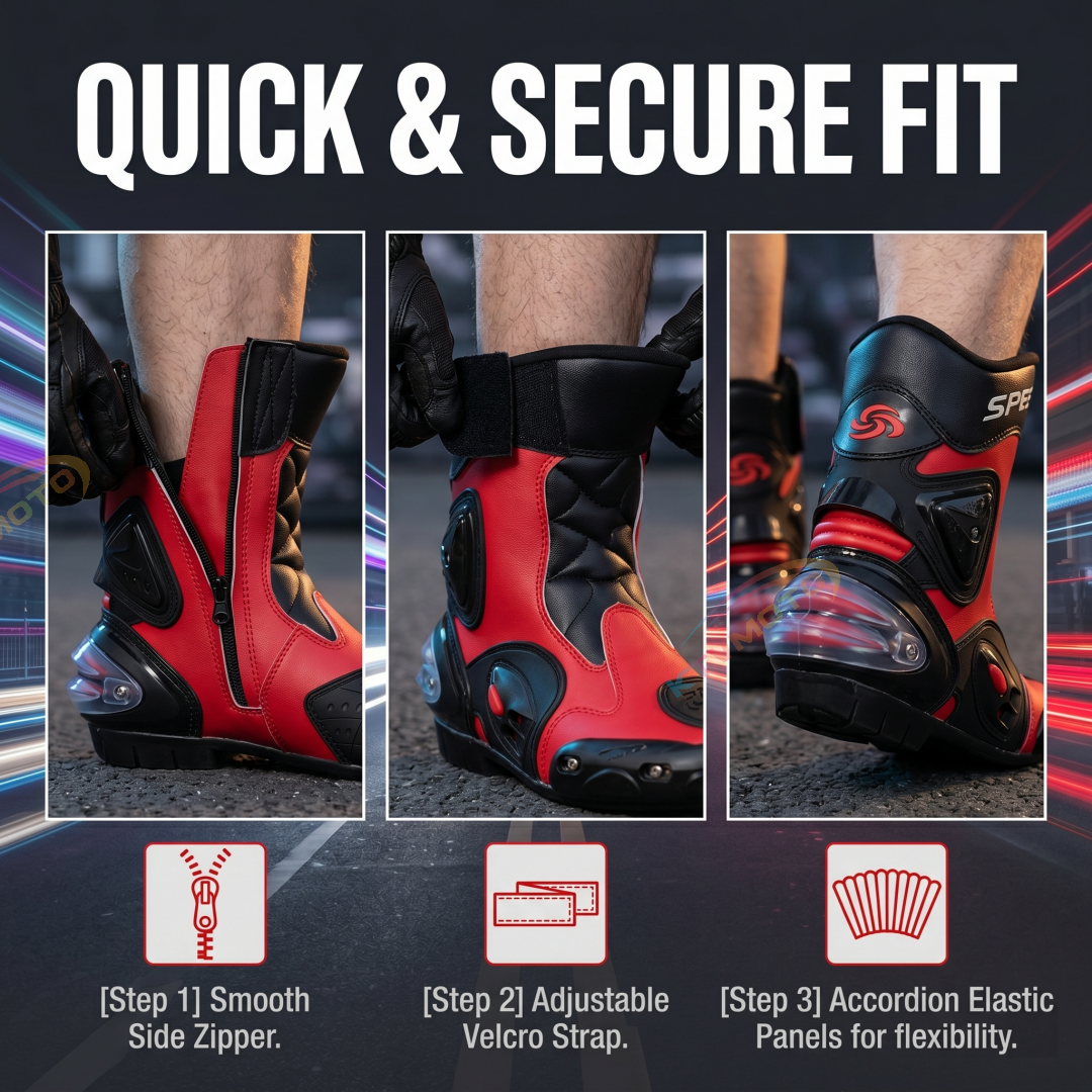 Motorcycle racing boots with ankle protection-K64