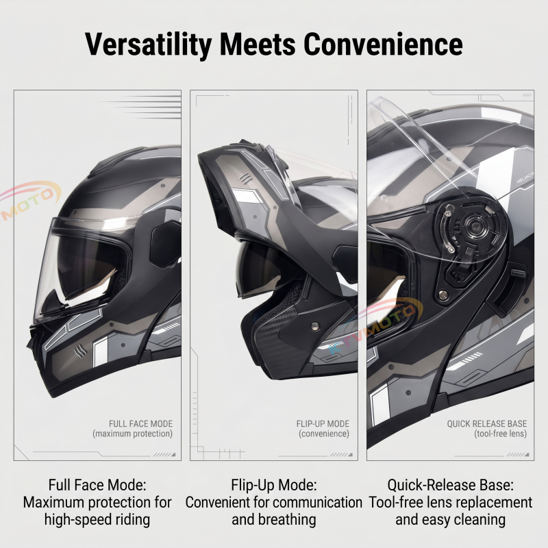 Dual-lens flip-up motorcycle helmet-I95