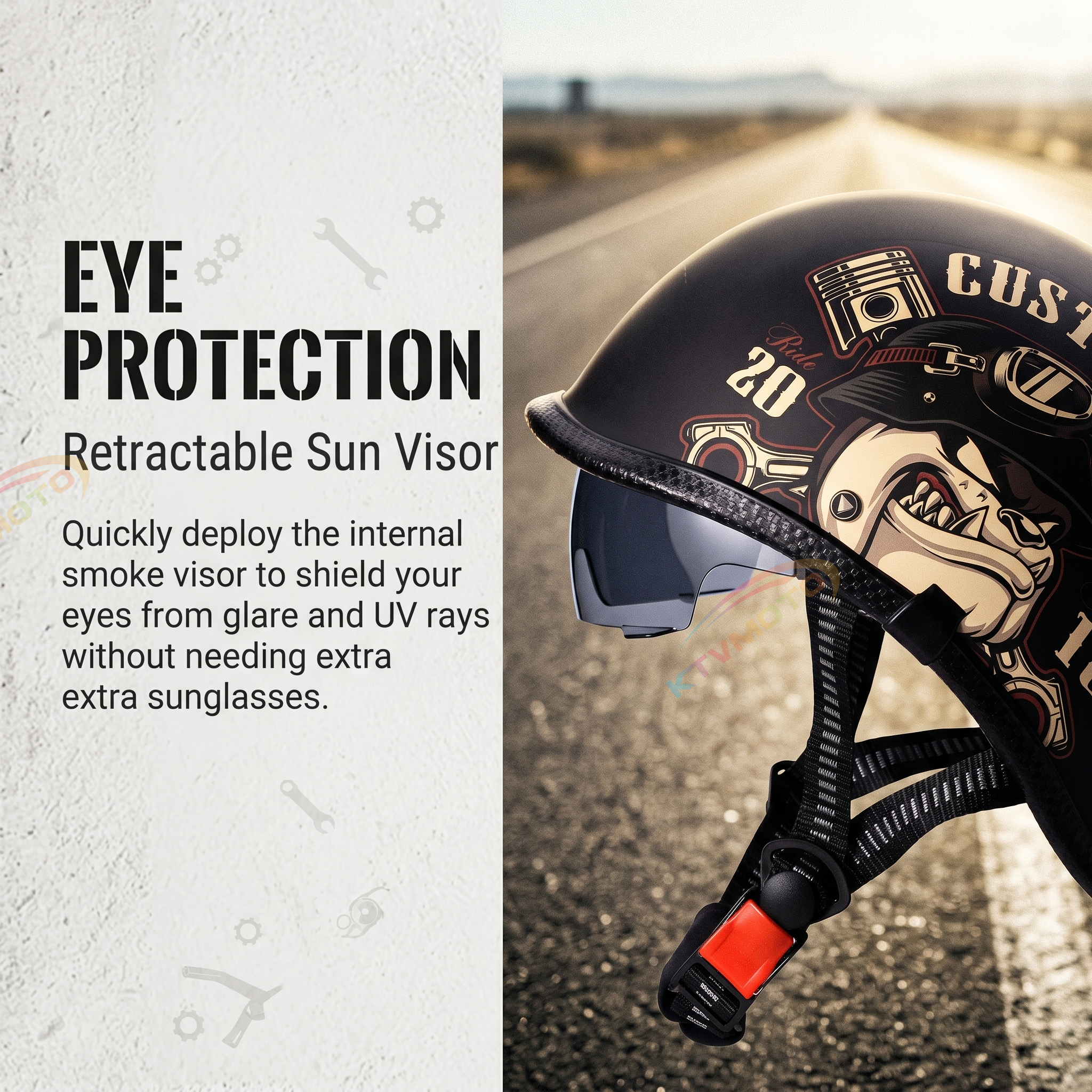 Retro motorcycle half helmet-I131