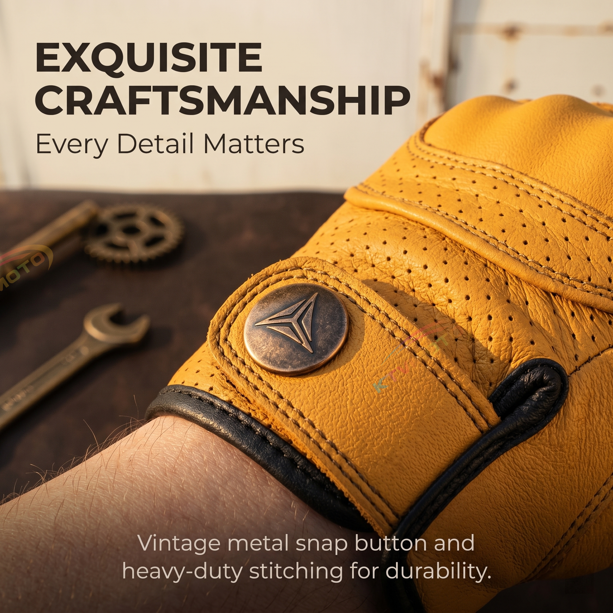 Retro half-finger gloves, breathable-G70