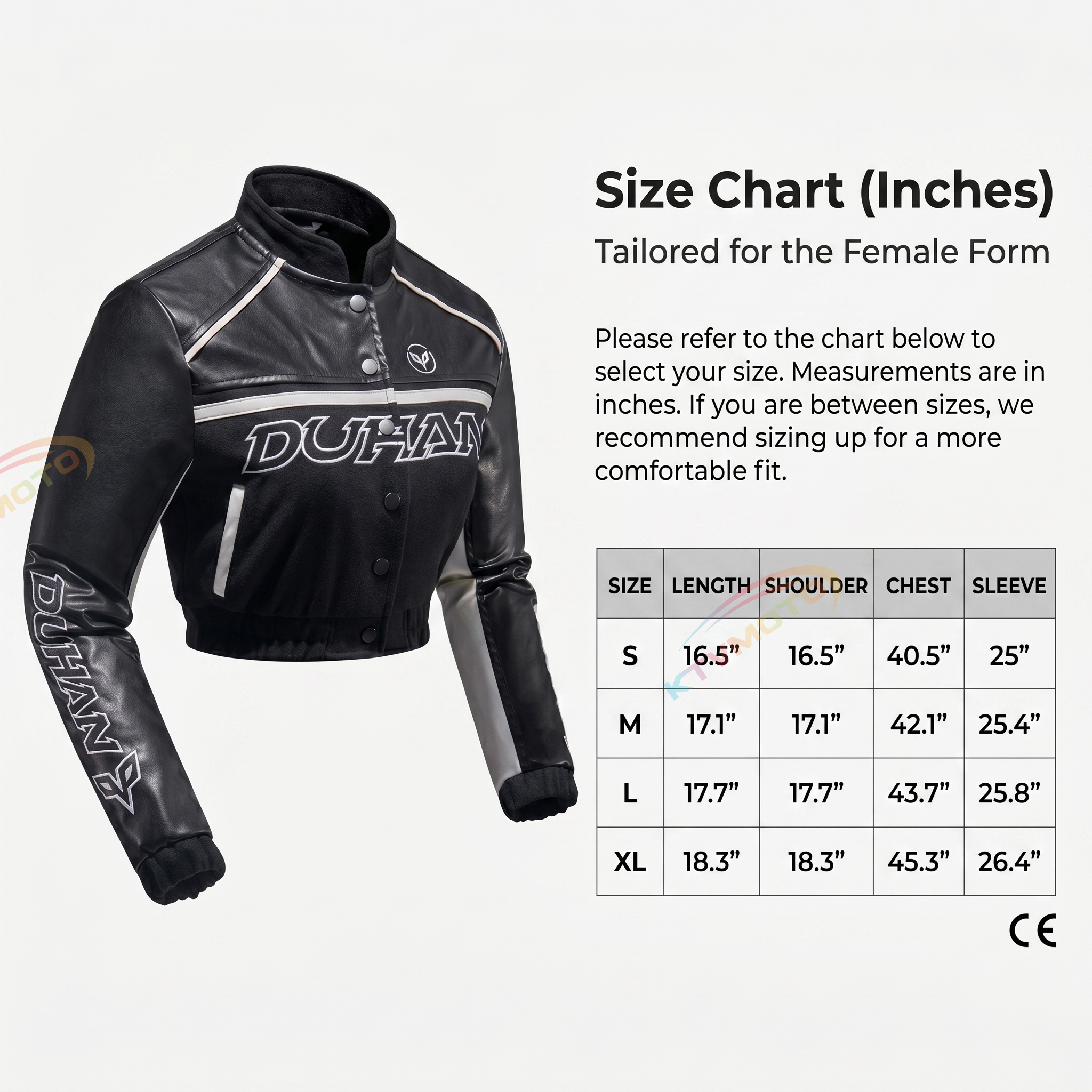 Women's PU Leather Wool Cycling Jacket-J45