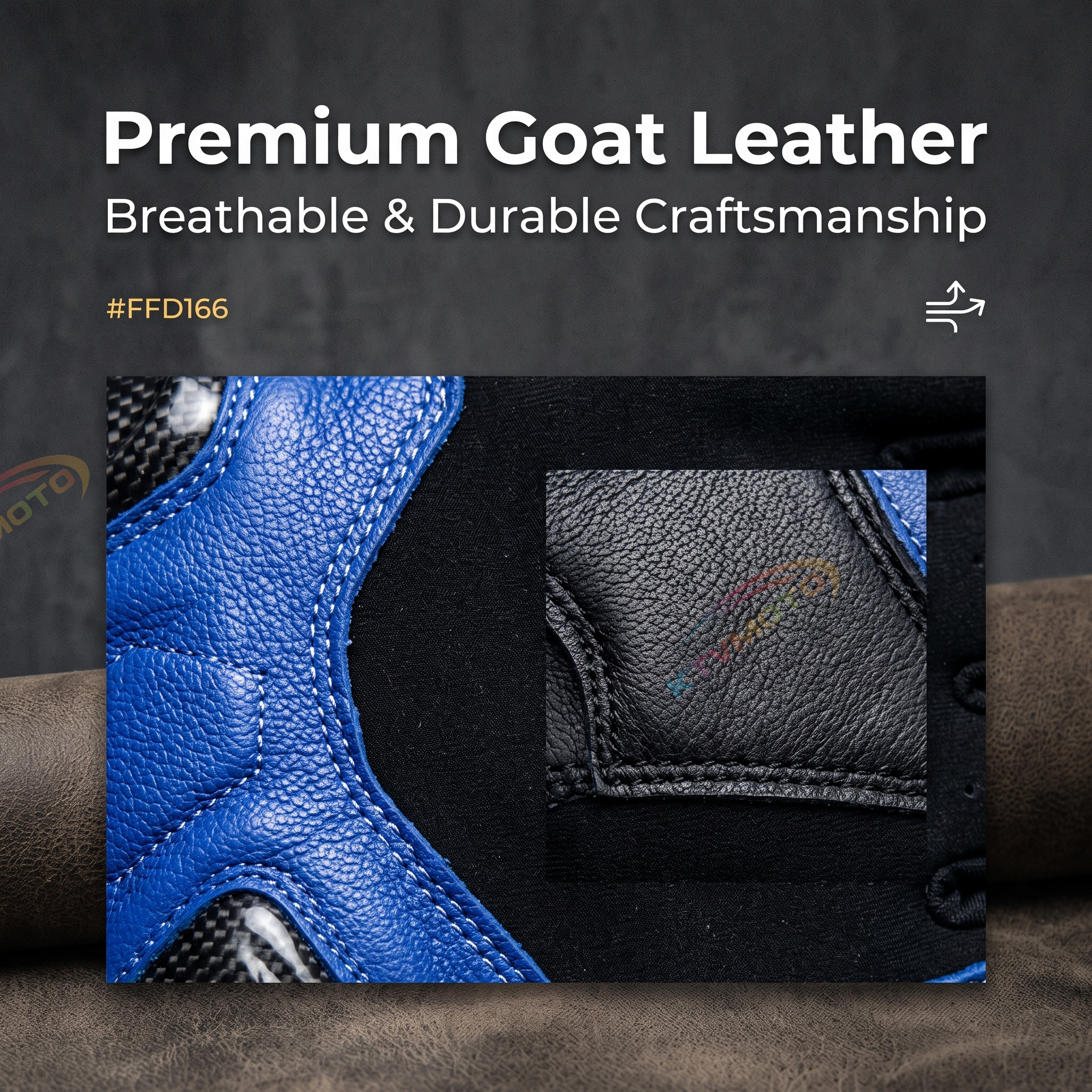 Carbon fiber sheepskin motorcycle riding touchscreen gloves-G99