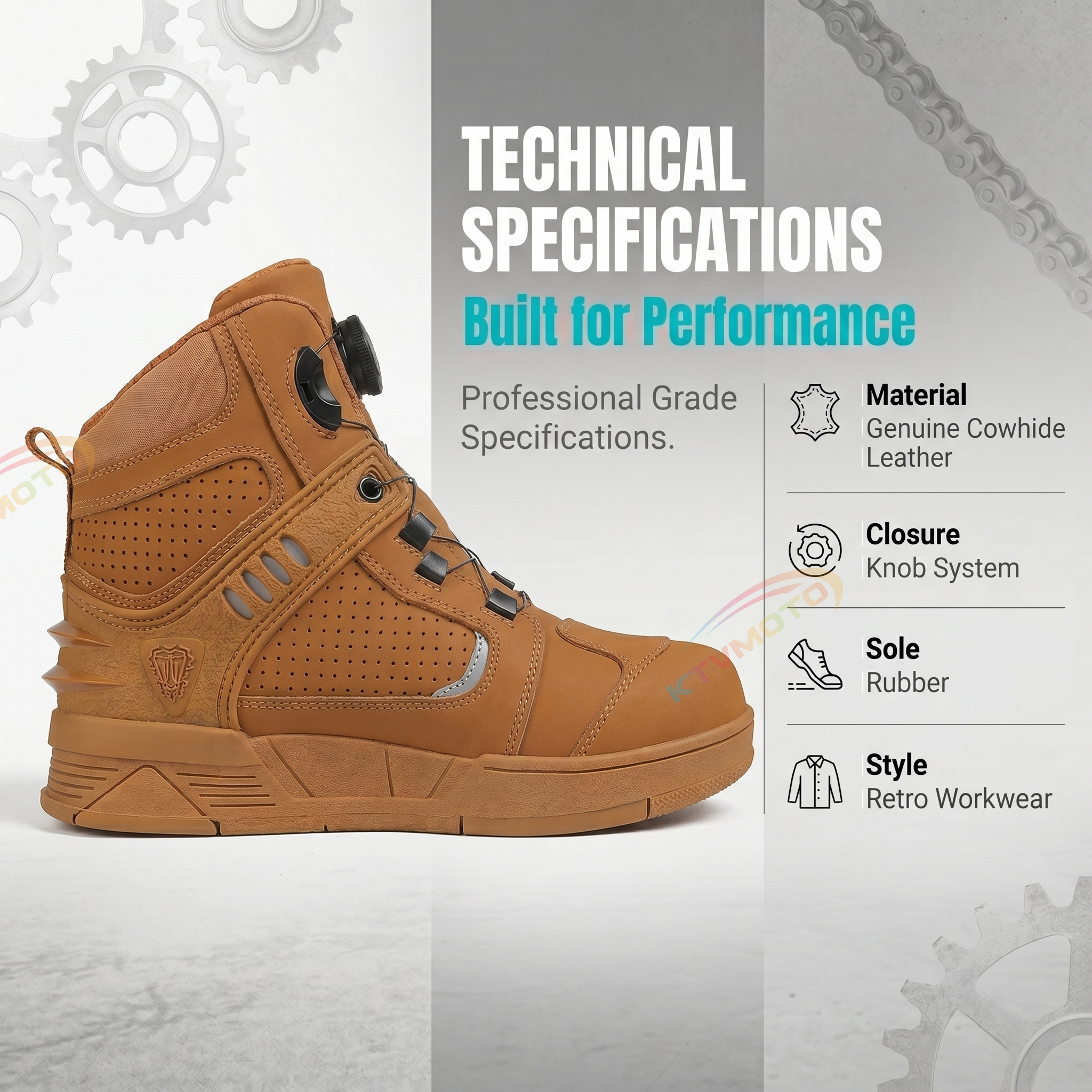 Leather motorcycle riding shoes-K77