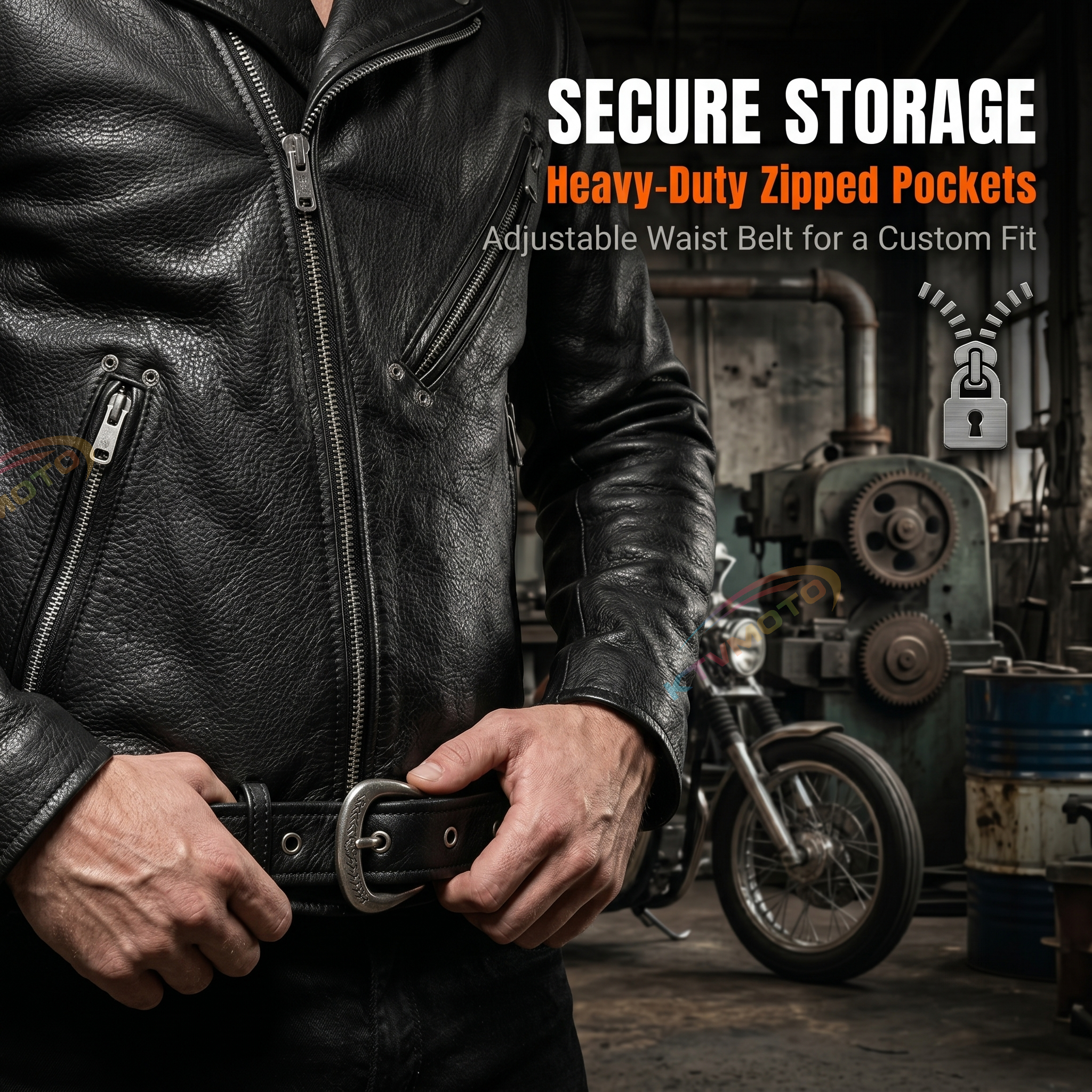 Genuine leather Harley motorcycle riding suit-A40