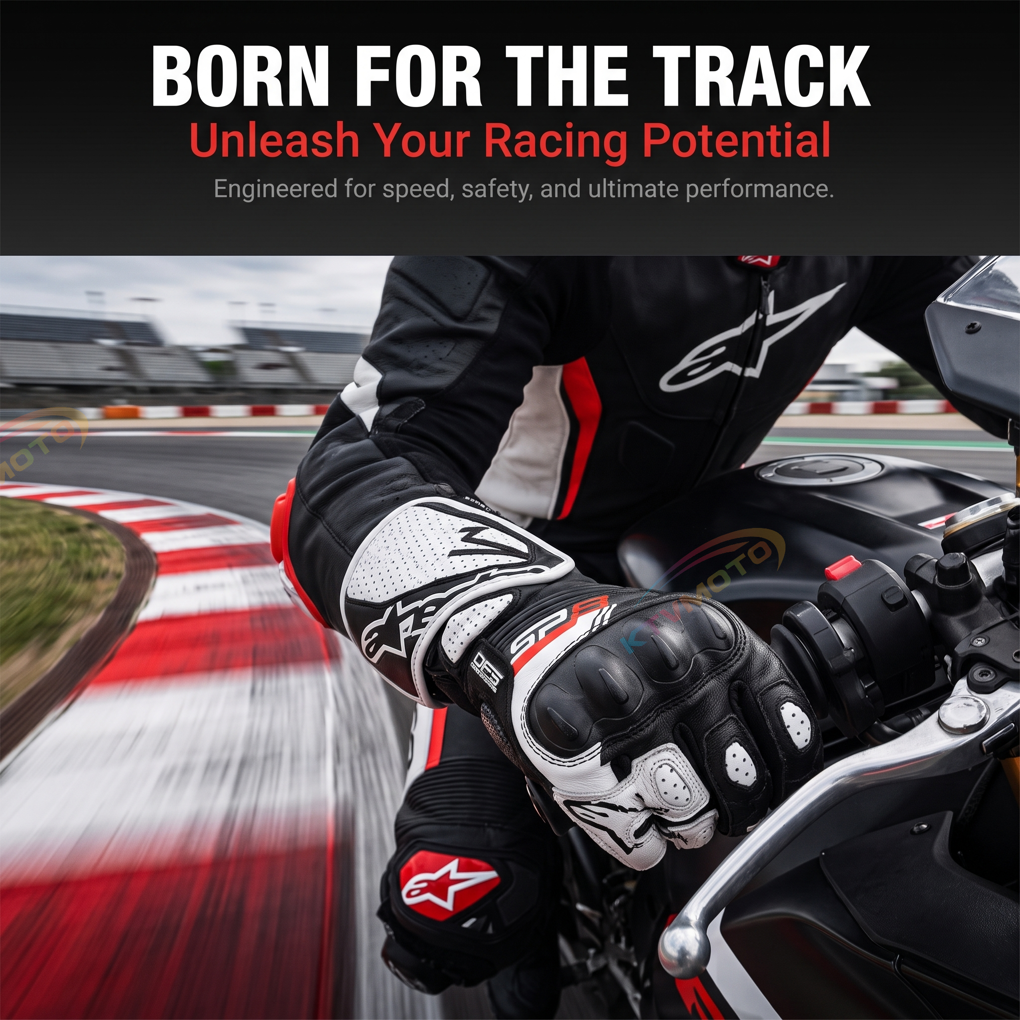 Motorcycle riding gloves made of breathable sheepskin-G86