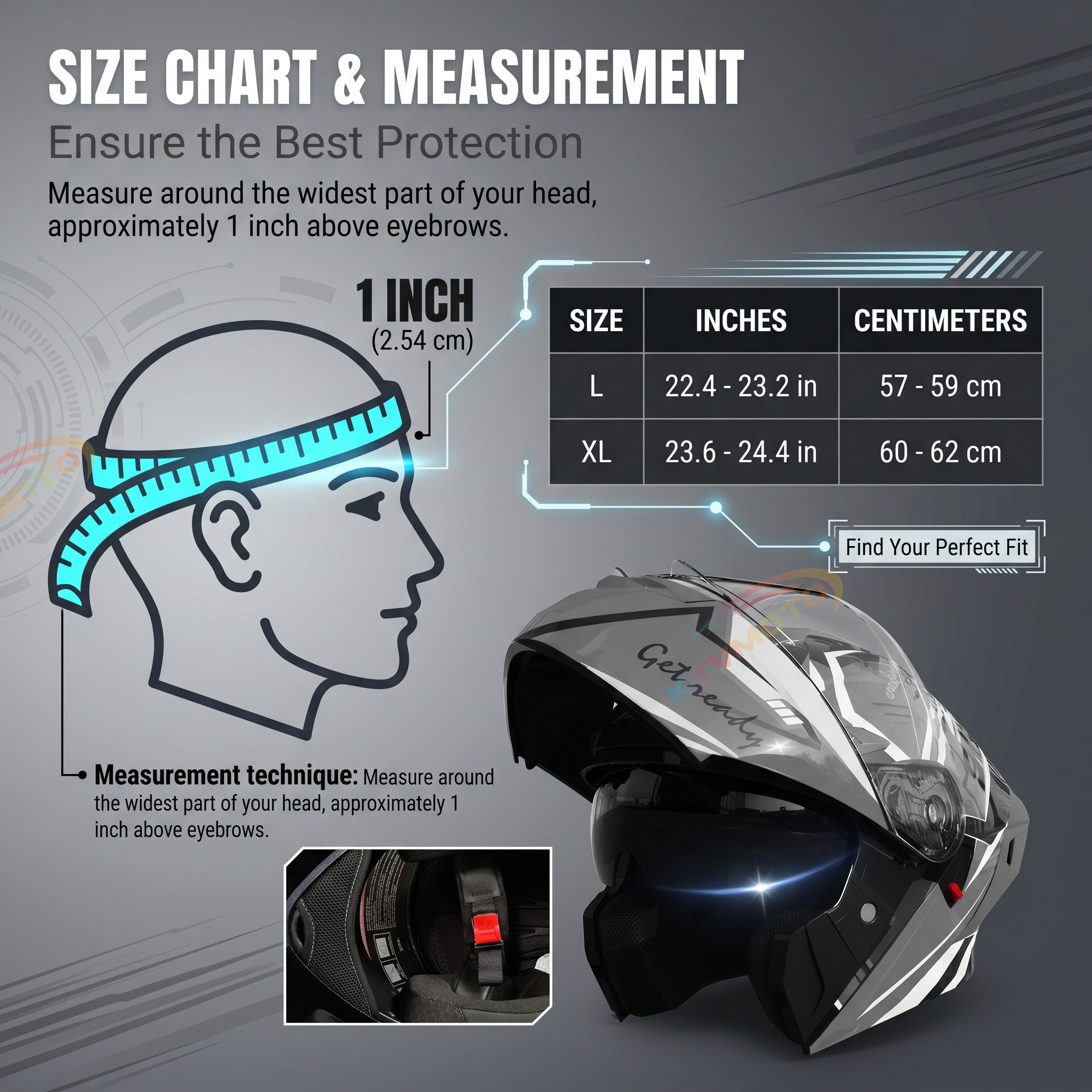Modular Motorcycle Helmet with Dual Visor-I122