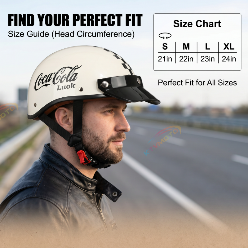 Retro half-helmet, summer travel gear-I18