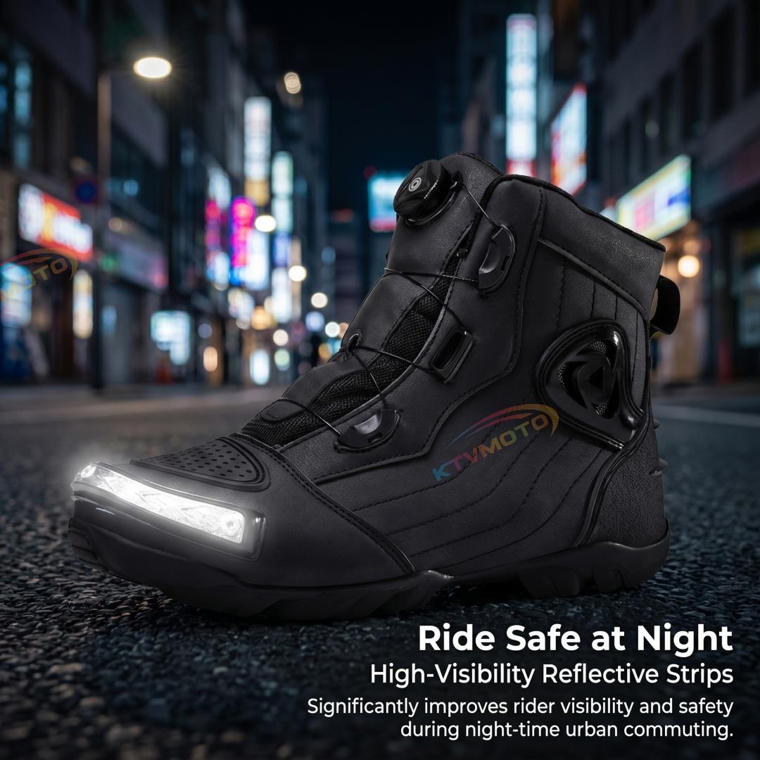 Motorcycle road racing boots with crash protection-K74