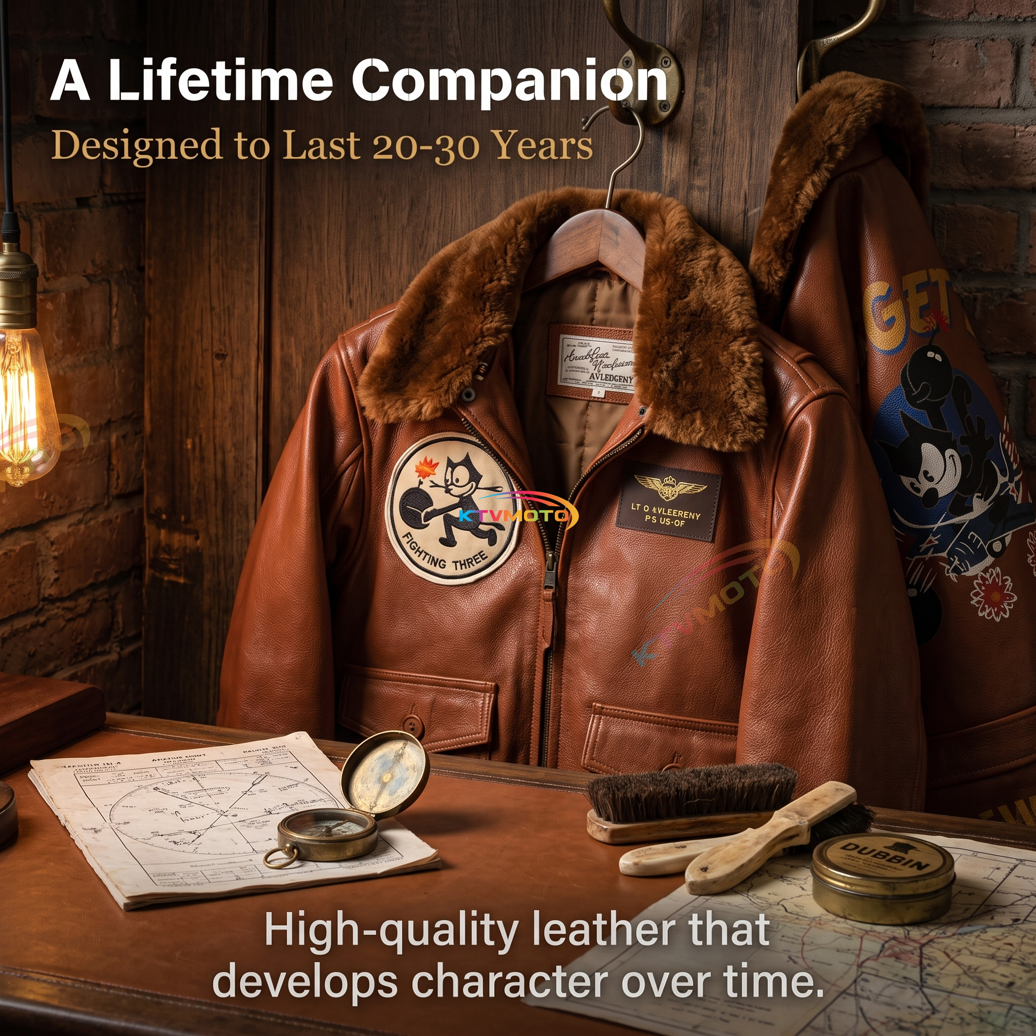 American-style Felix G1 Flight Jacket, made of genuine leather.-A50