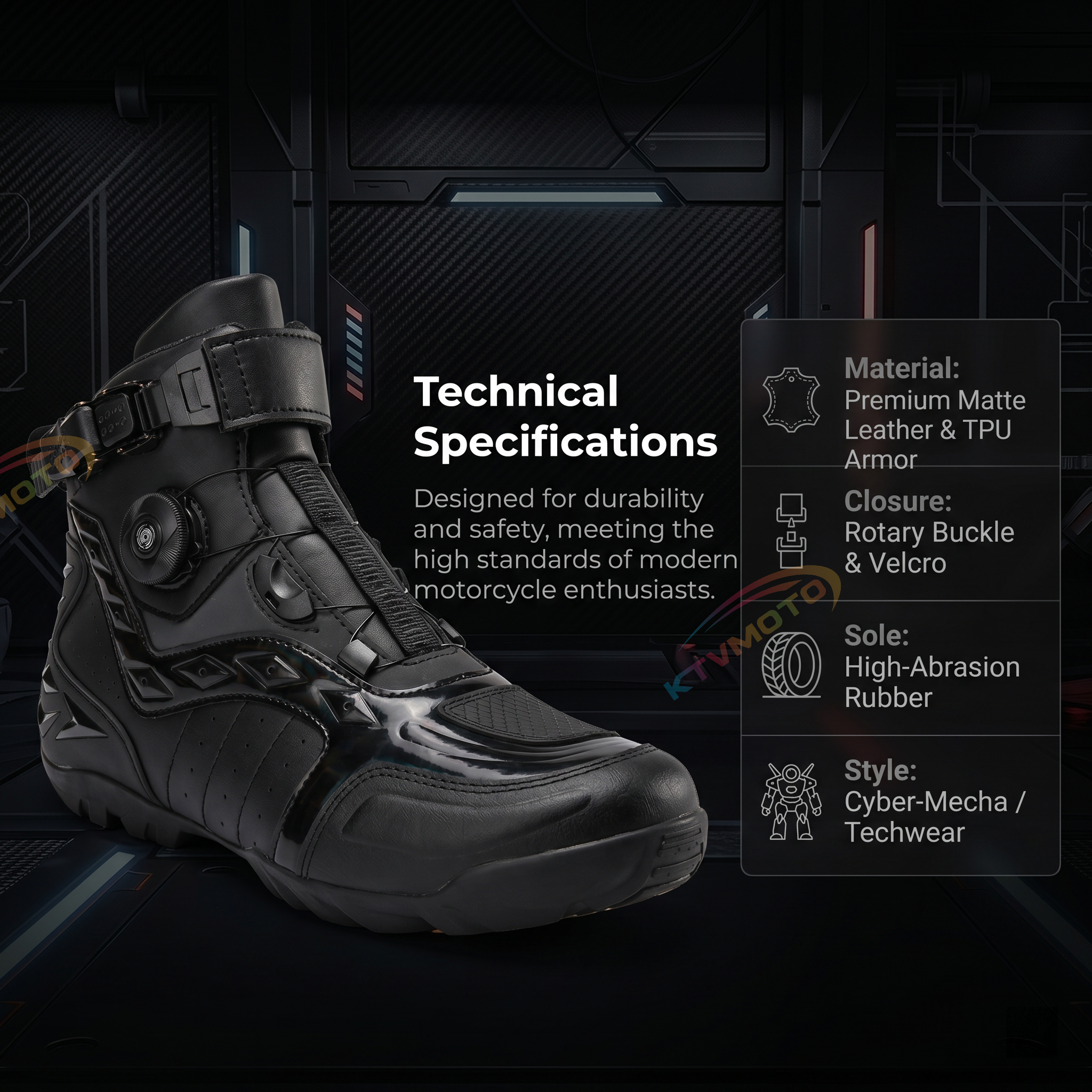 High-top motorcycle riding shoes-K124