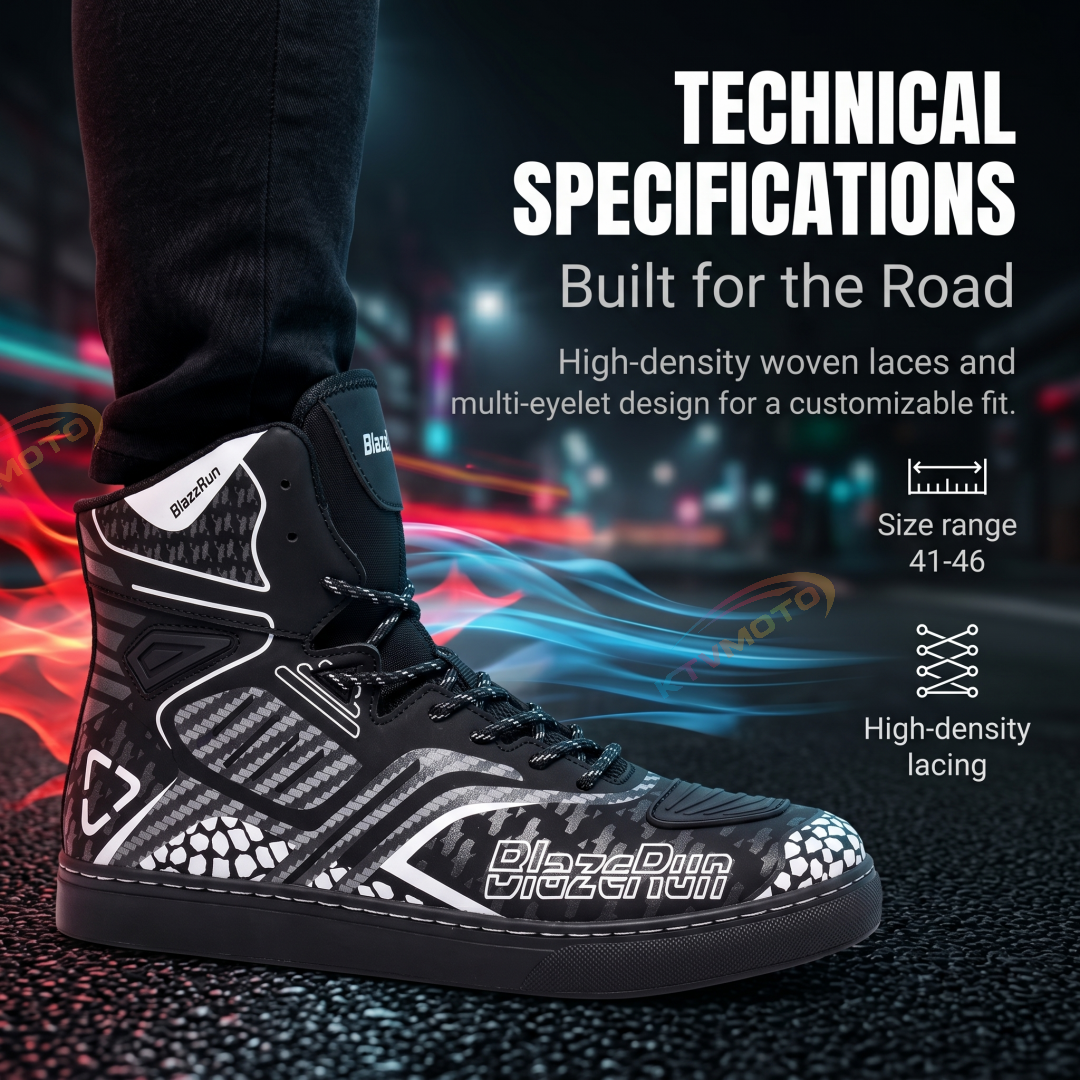 Non-slip rubber-soled sports motorcycle boots-K95