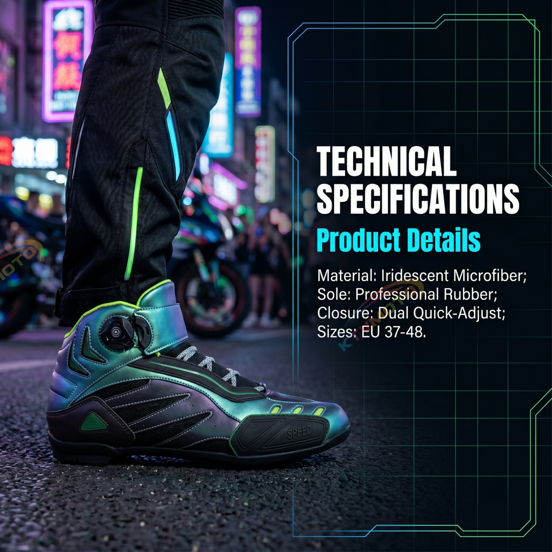 Motorcycle Off-Road Boots with Laser Gradient Finish-K105