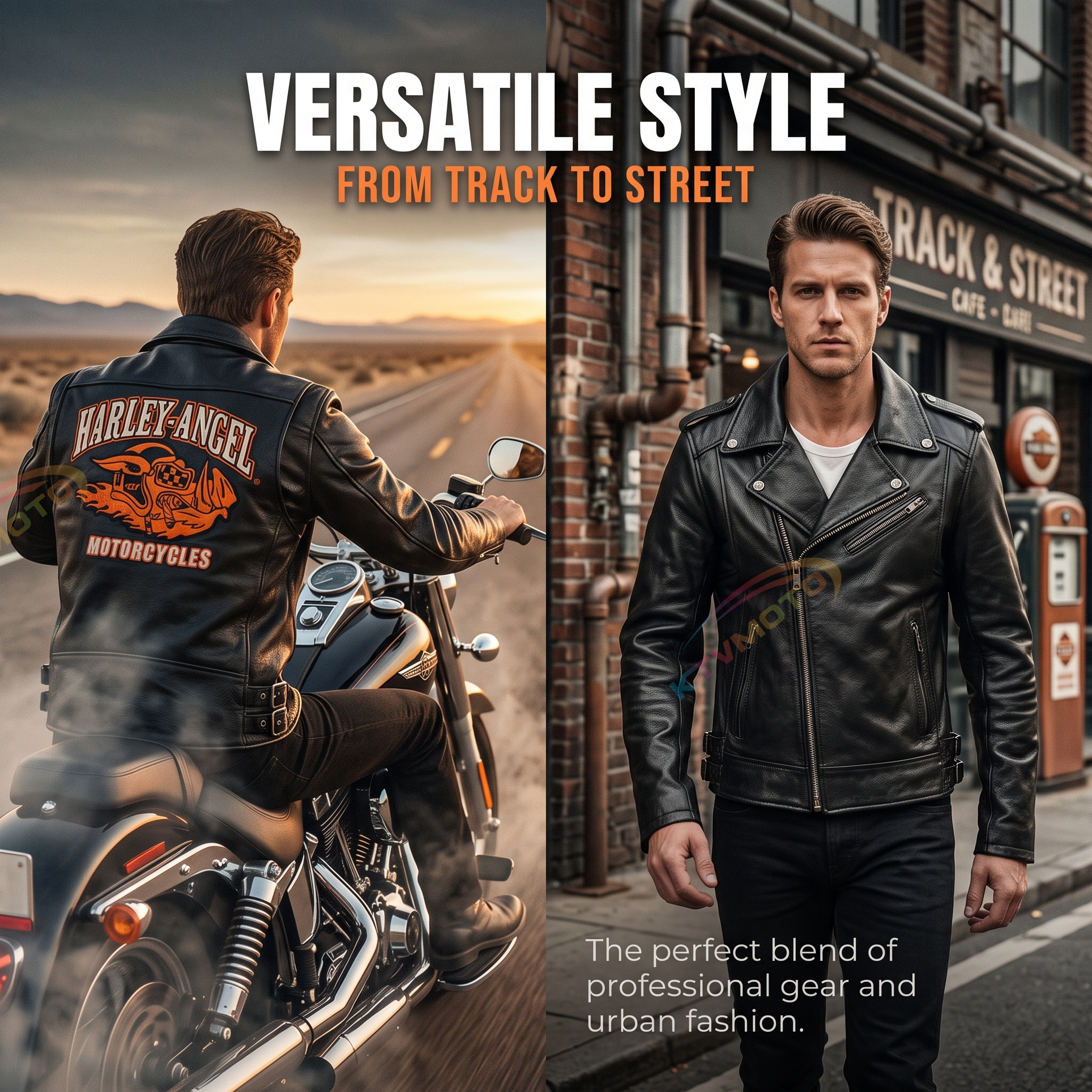 HARLEYANGEL genuine leather jacket-A18
