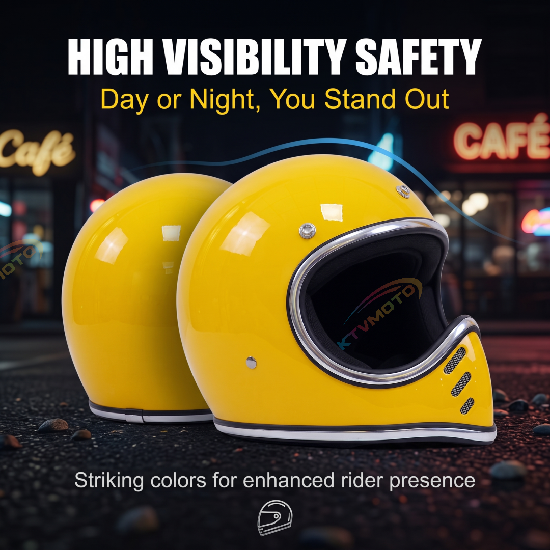 Open-style retro full-face motorcycle helmet-I137