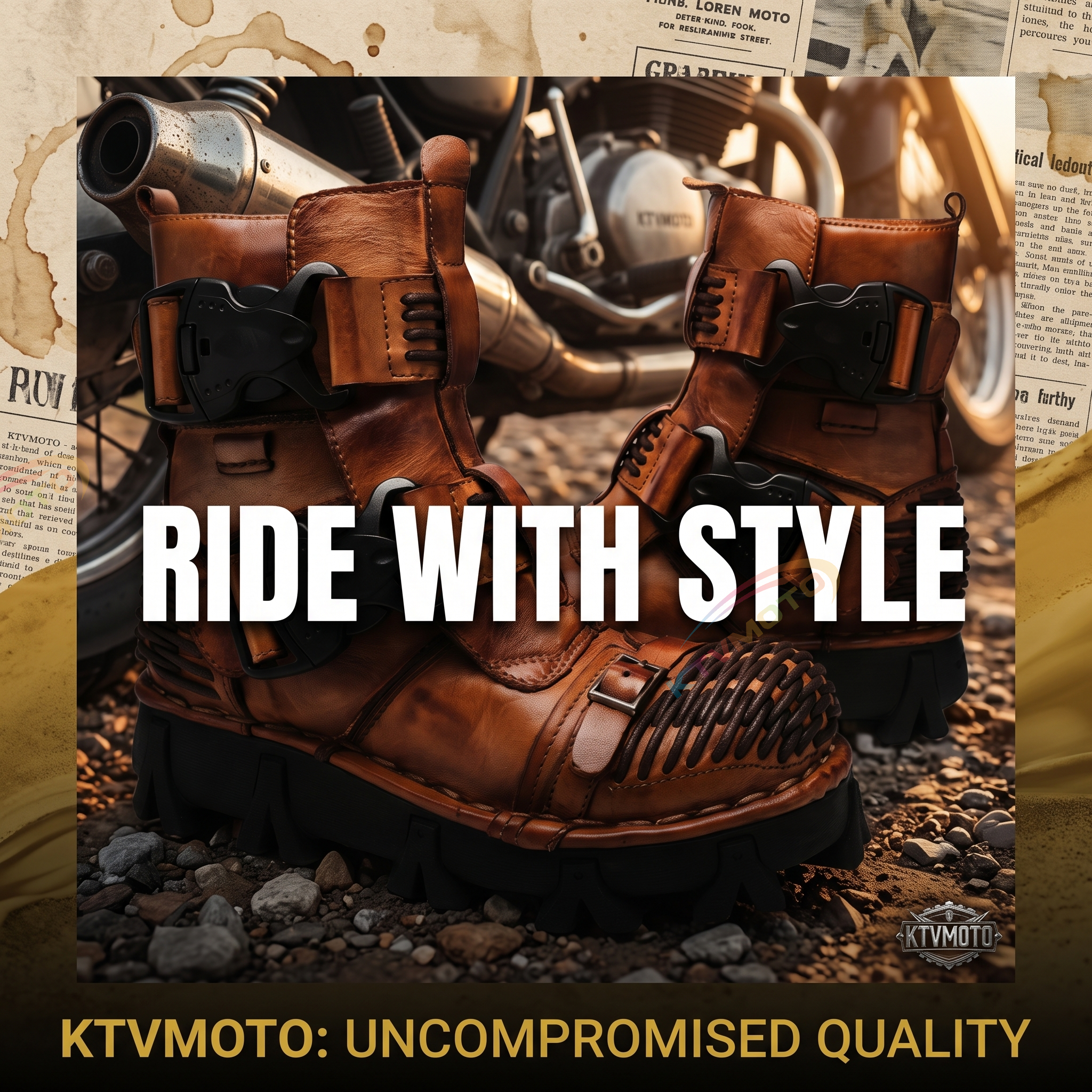 Fashionable punk-style motorcycle high-top leather boots-K168