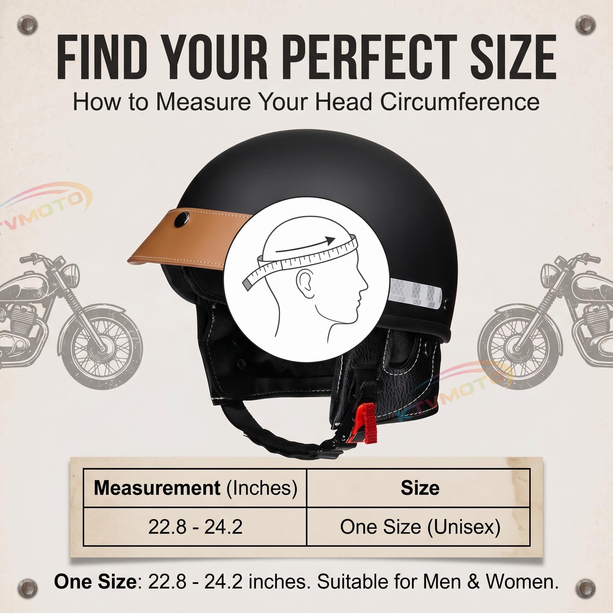 Retro cruiser half helmet with earmuffs- I16