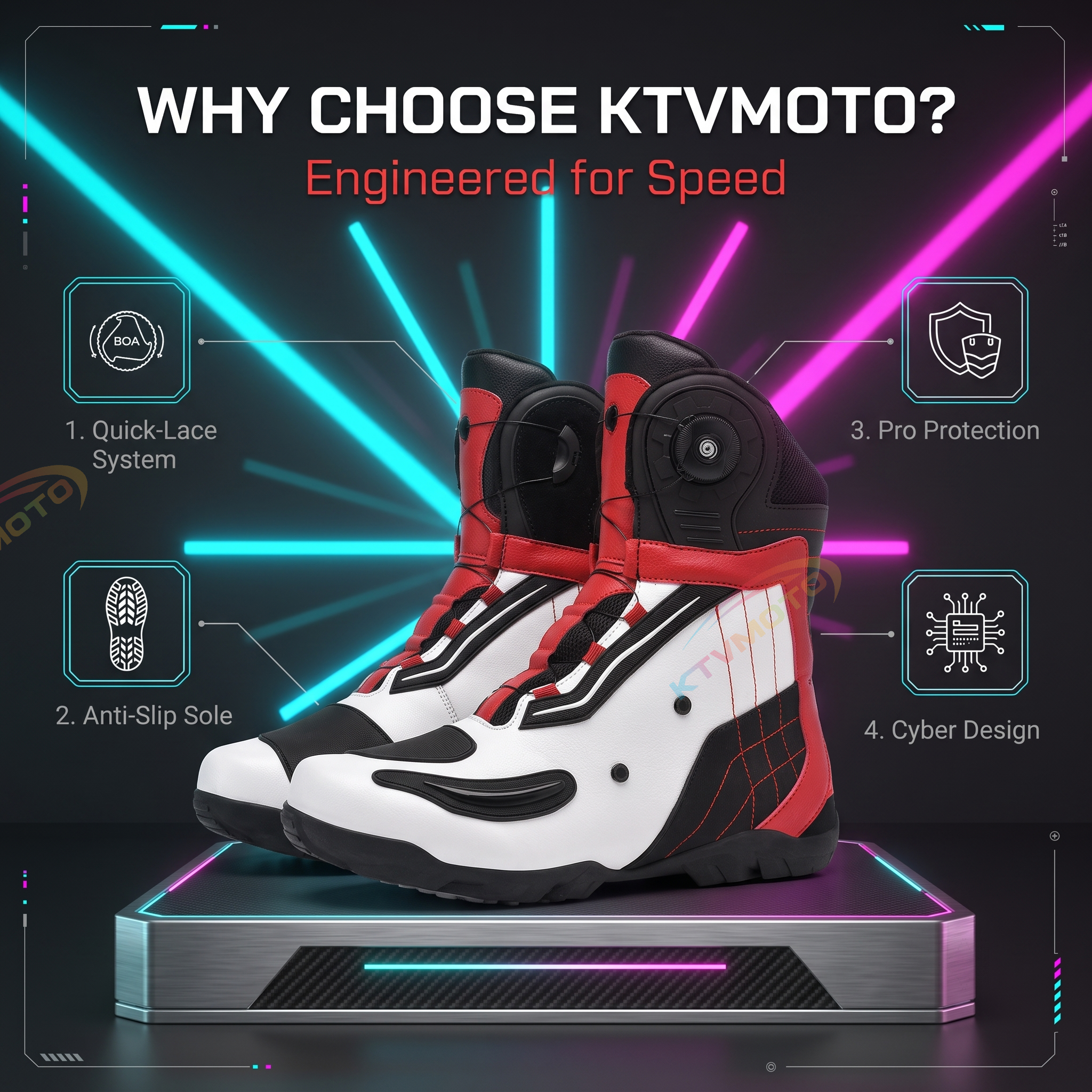 Motorcycle riding boots are comfortable and durable.-K165