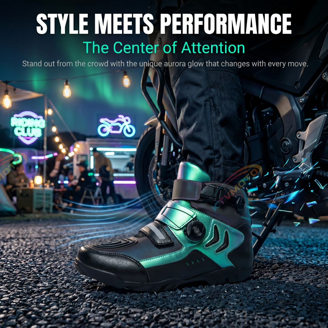 Iridescent Aurora Off-Road Motorcycle Boots-K82