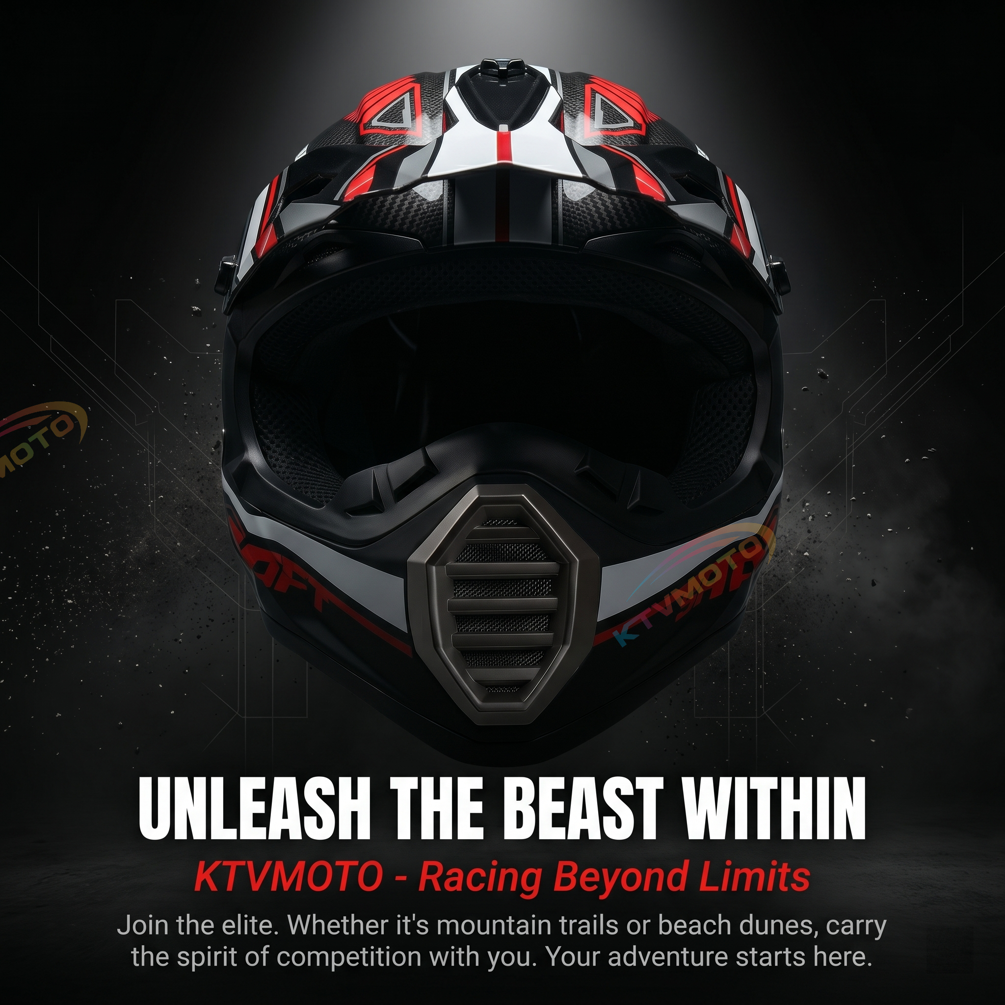 Dirt Bike Racing Carbon Fiber Helmet-I60