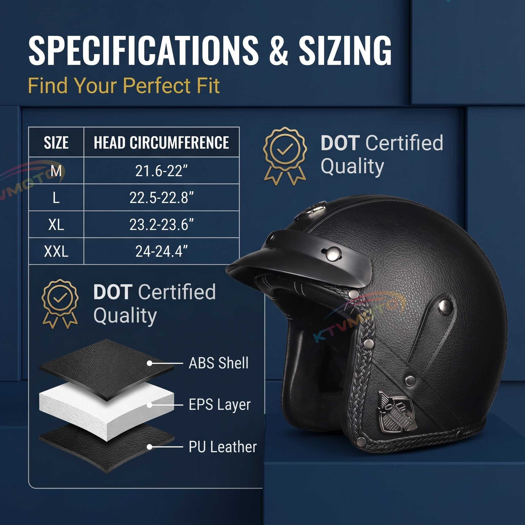 Retro lightweight open-face motorcycle helmet-I26