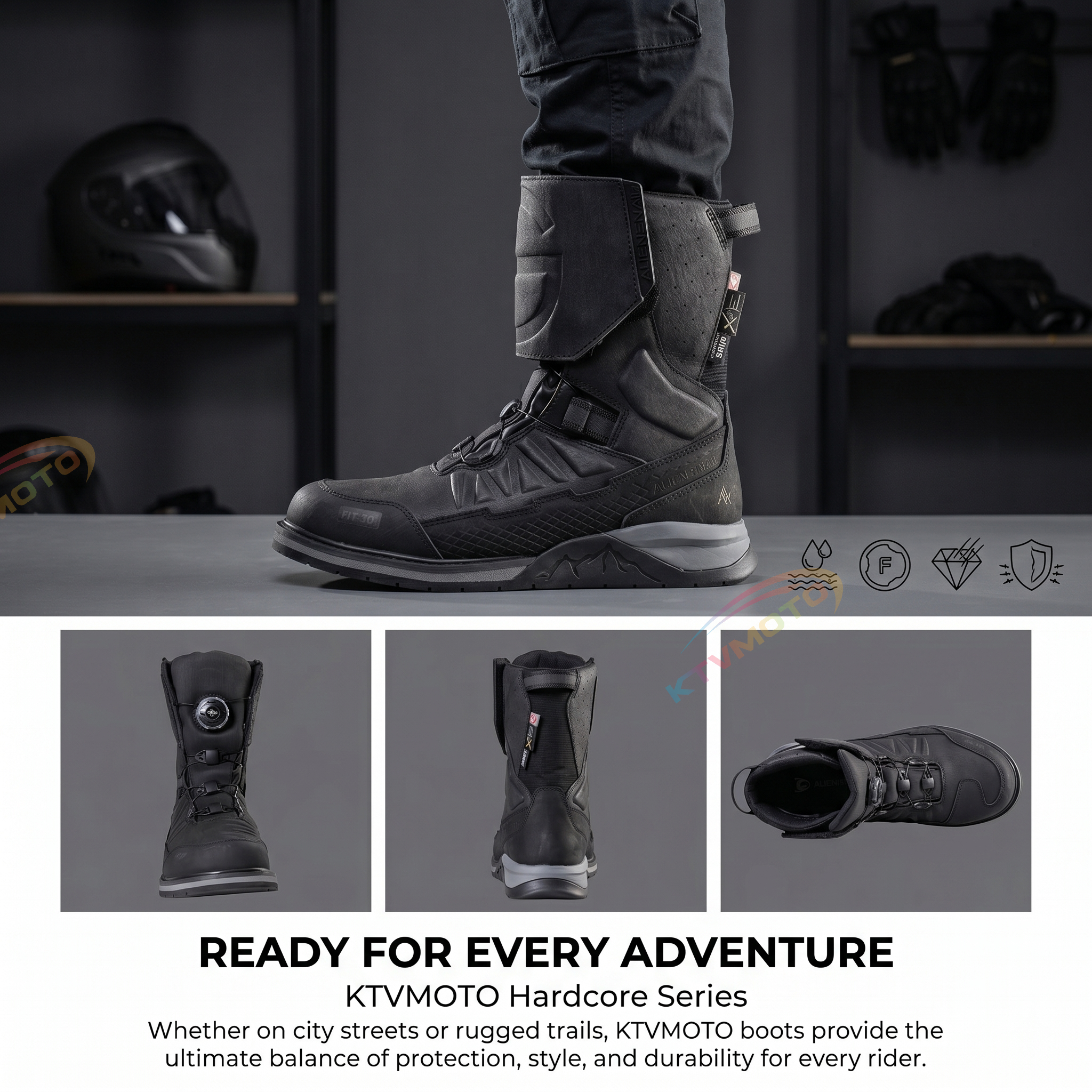 Motorcycle riding waterproof boots-K102
