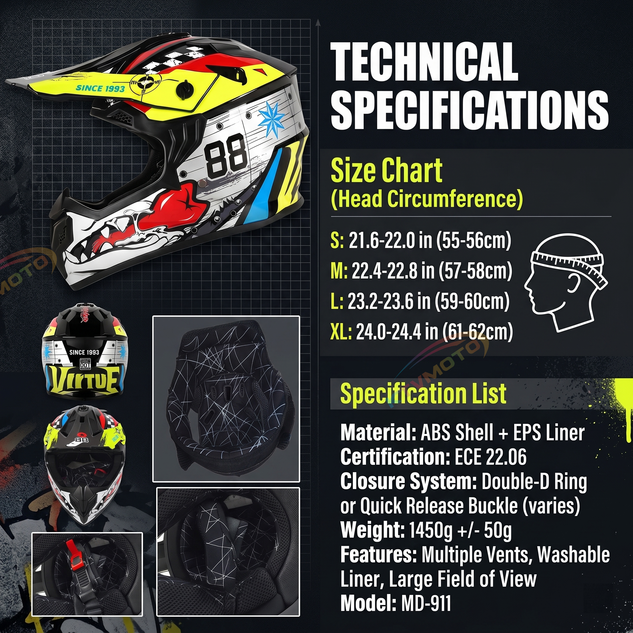 Graffiti Motocross Full Helmet-I83