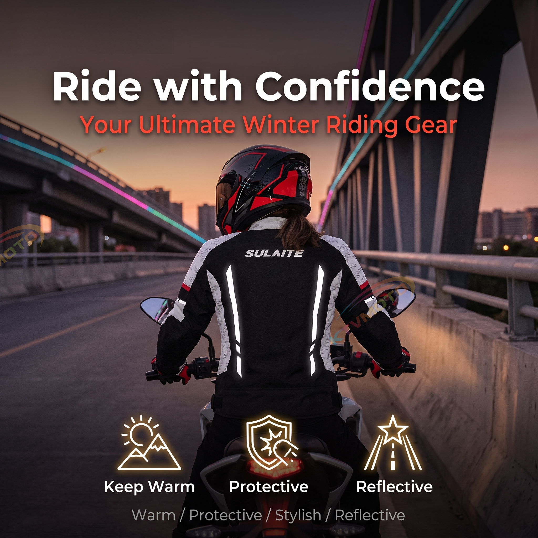 The lining of the motorcycle riding suit is removable-J73