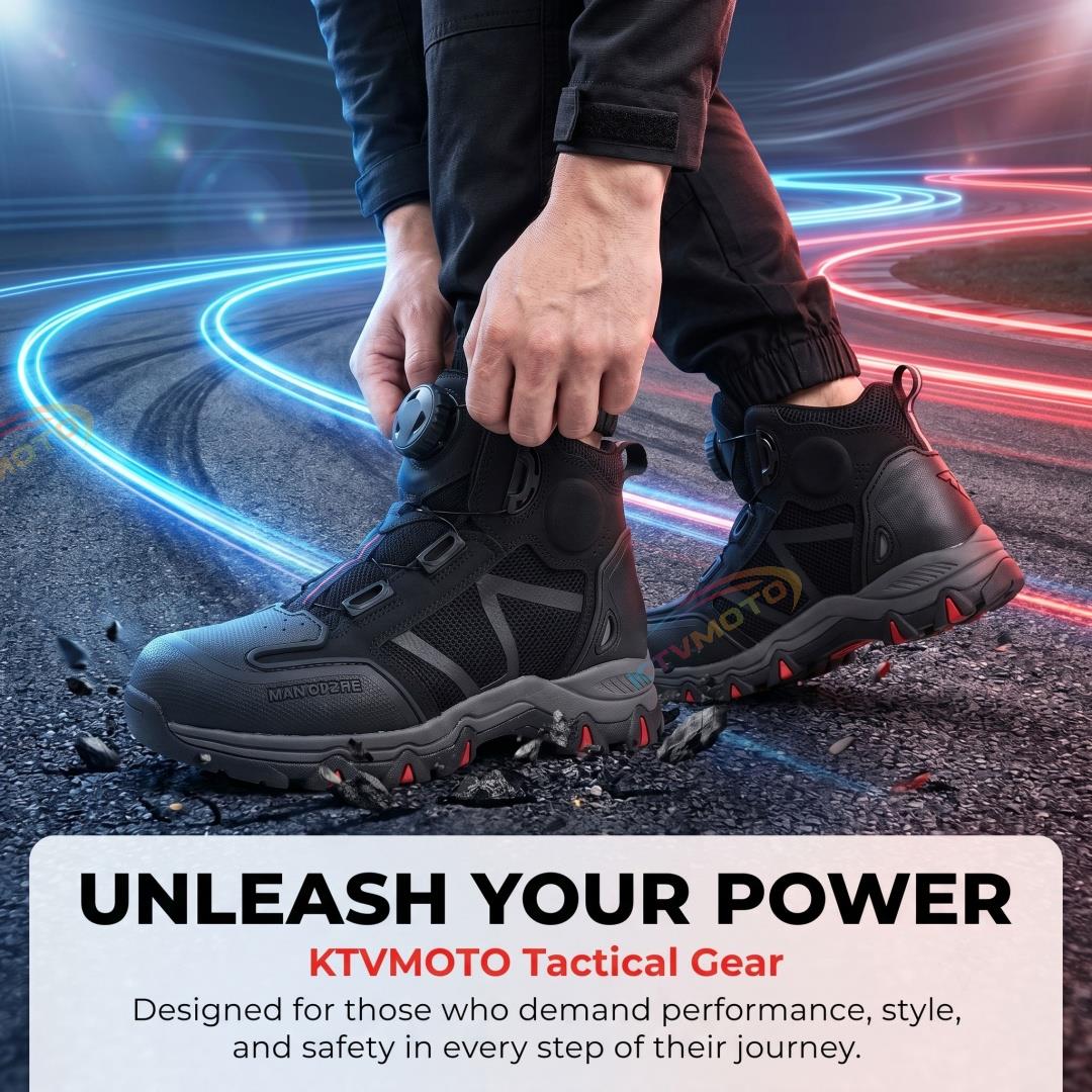 Breathable Motorcycle and Hiking Boots with Dial Closure-K39