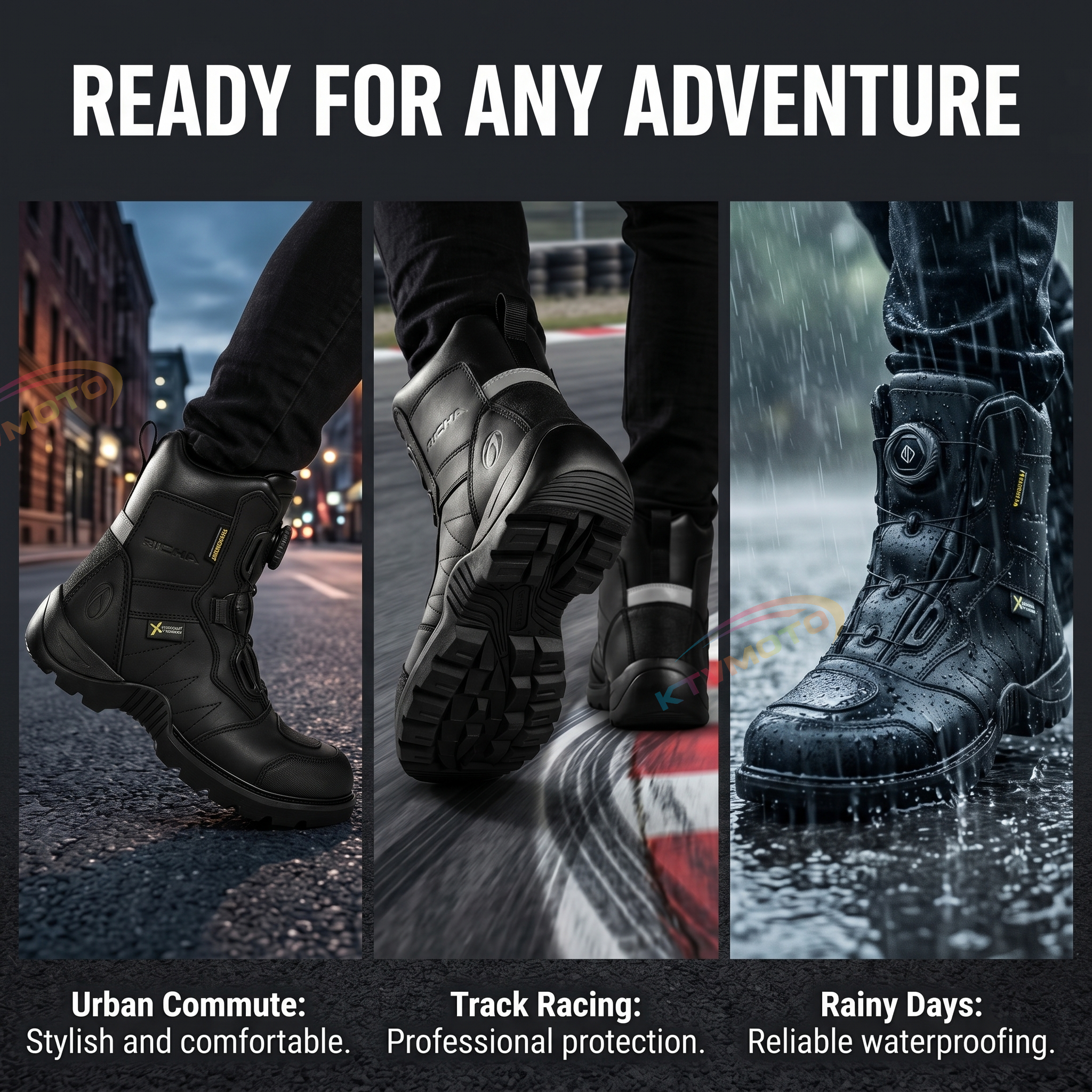 Waterproof Motorcycle Riding Boots-K30