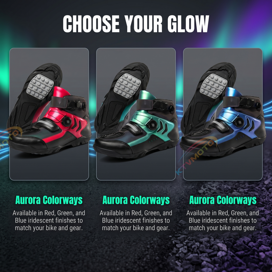 Iridescent Aurora Off-Road Motorcycle Boots-K82