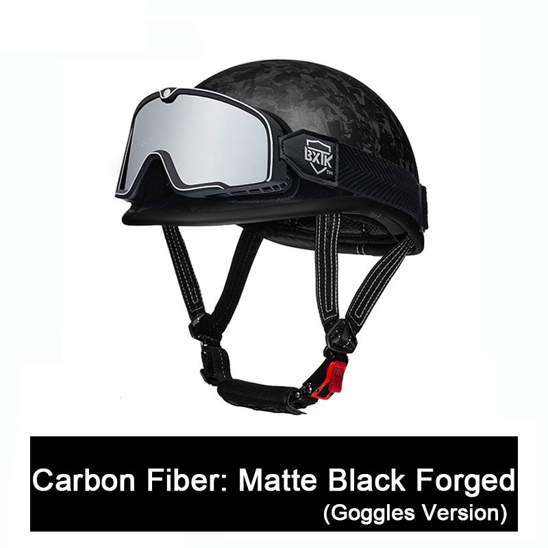 Carbon fiber motorcycle half-helmet cruiser helmet-I52