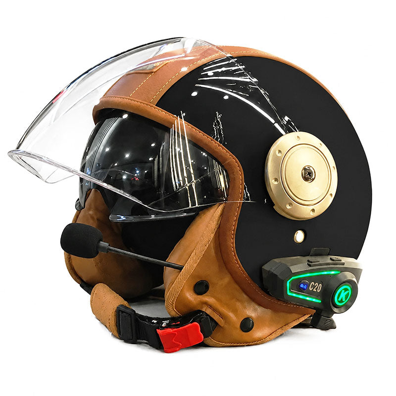 Dual-lens open-back Bluetooth motorcycle helmet-I27