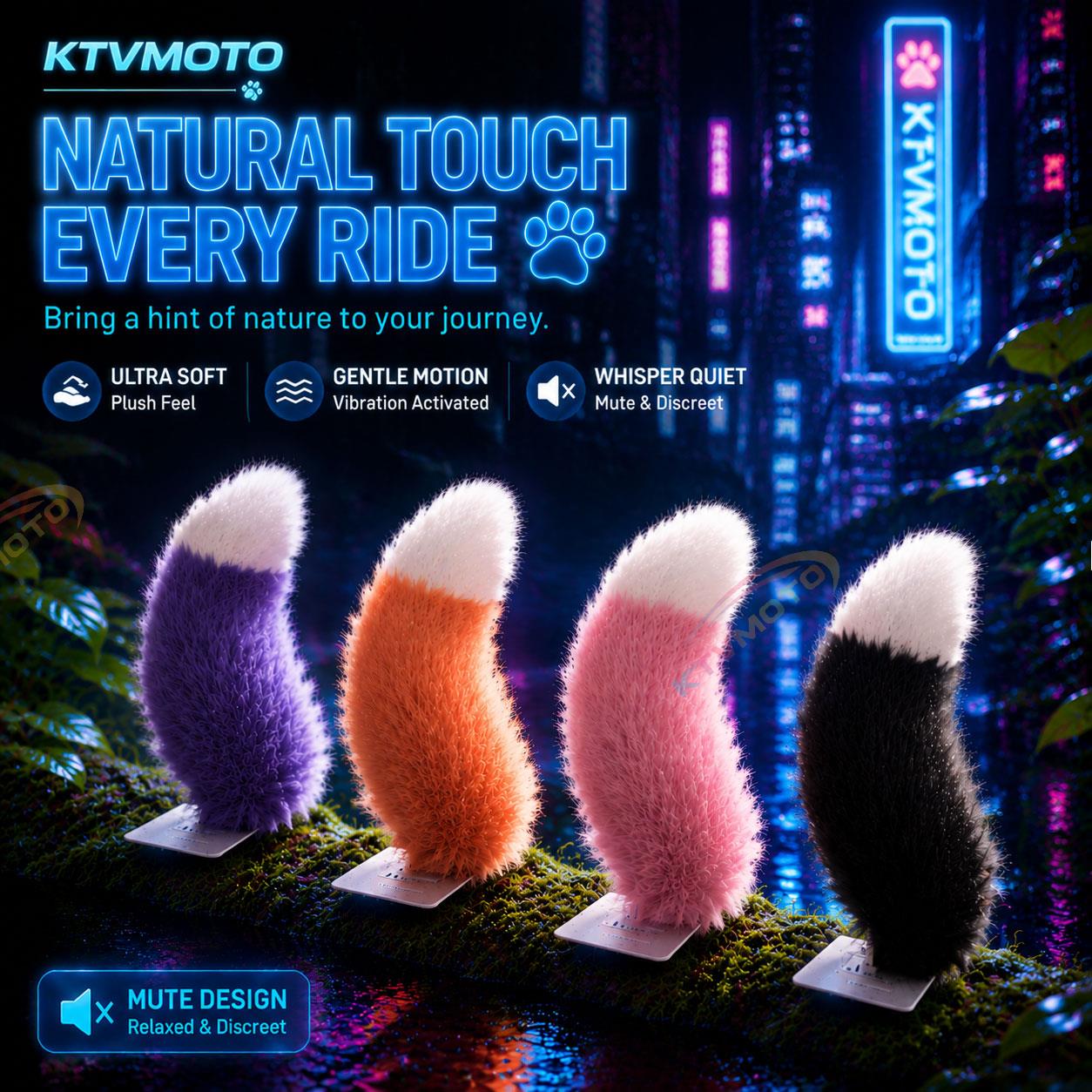 Plush fox tail prop for motorcycle cosplay – remote and voice-controlled-P01