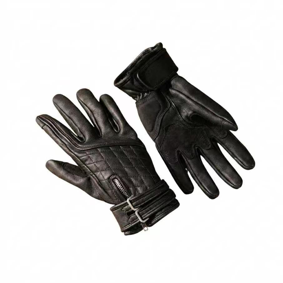Retro Diamond-Quilted Genuine Leather Long Gloves-G53