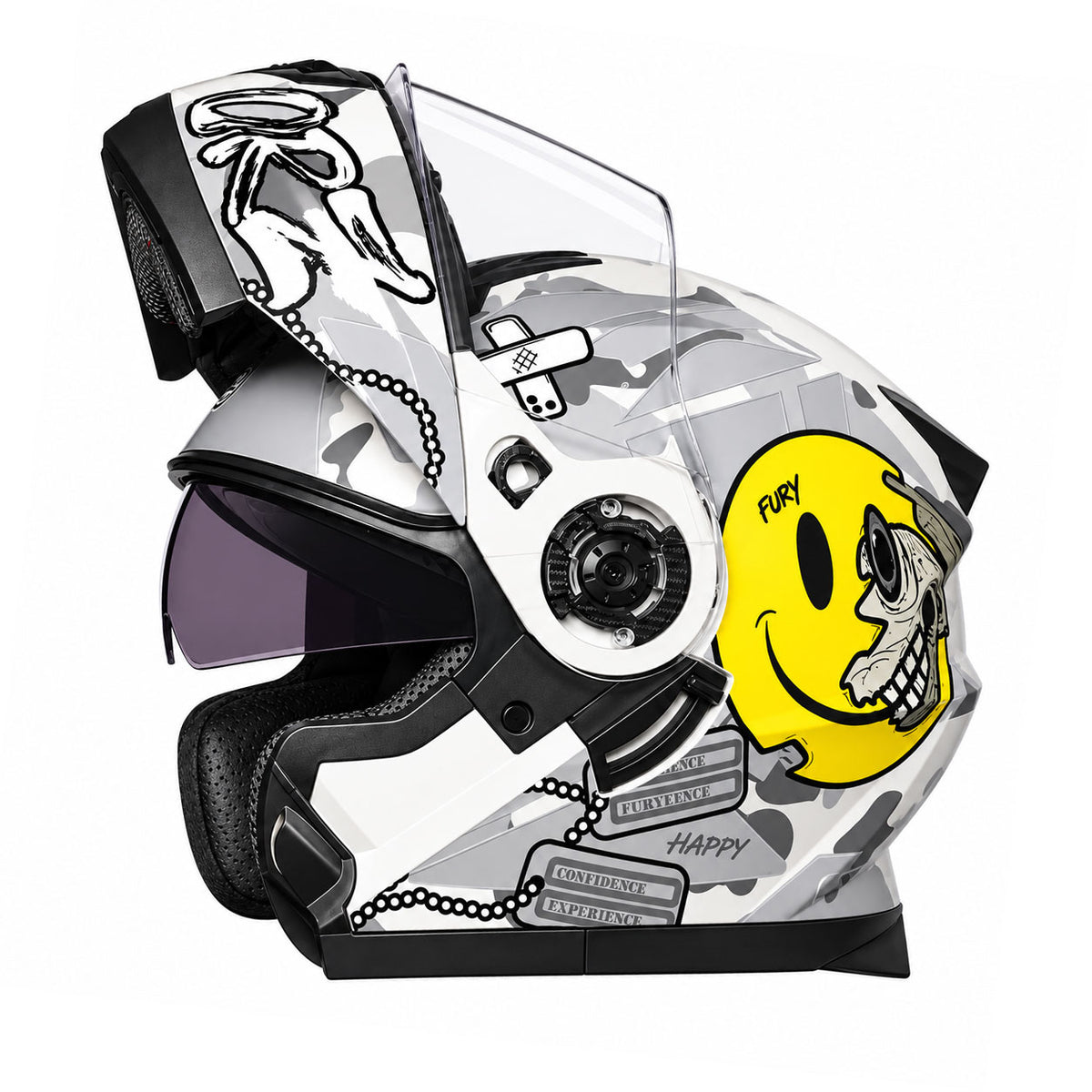 DOT-Certified Dual-Visor Modular Motorcycle Helmet-I215