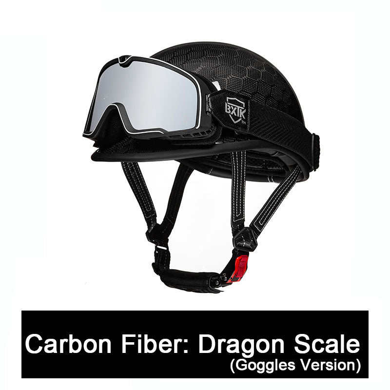 Carbon fiber motorcycle half-helmet cruiser helmet-I52