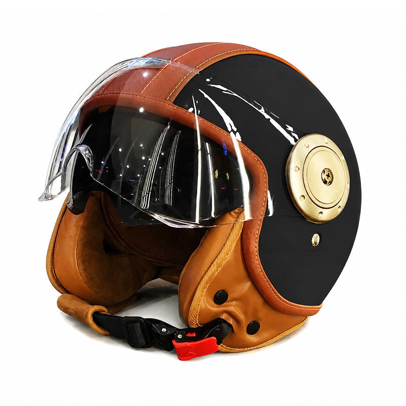 Dual-lens open-back Bluetooth motorcycle helmet-I27