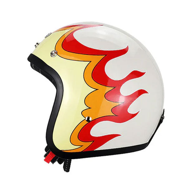 Retro Flame Pattern Convertible Motorcycle Helmet-I64