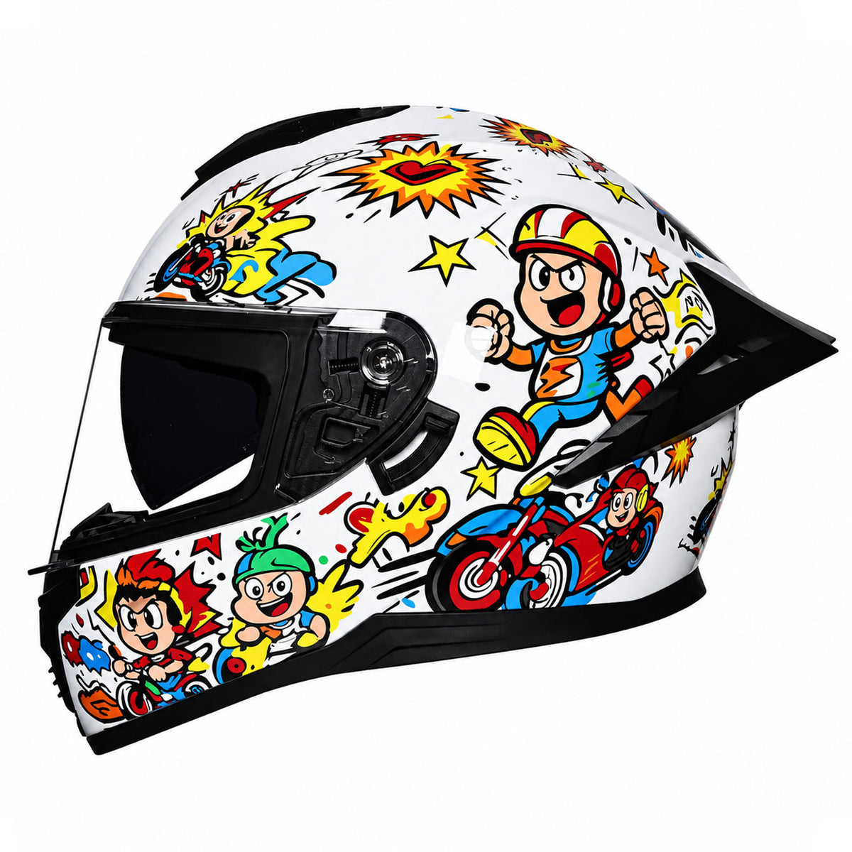 Dual-Visor Full-Face Motorcycle Commuter Helmet-I196