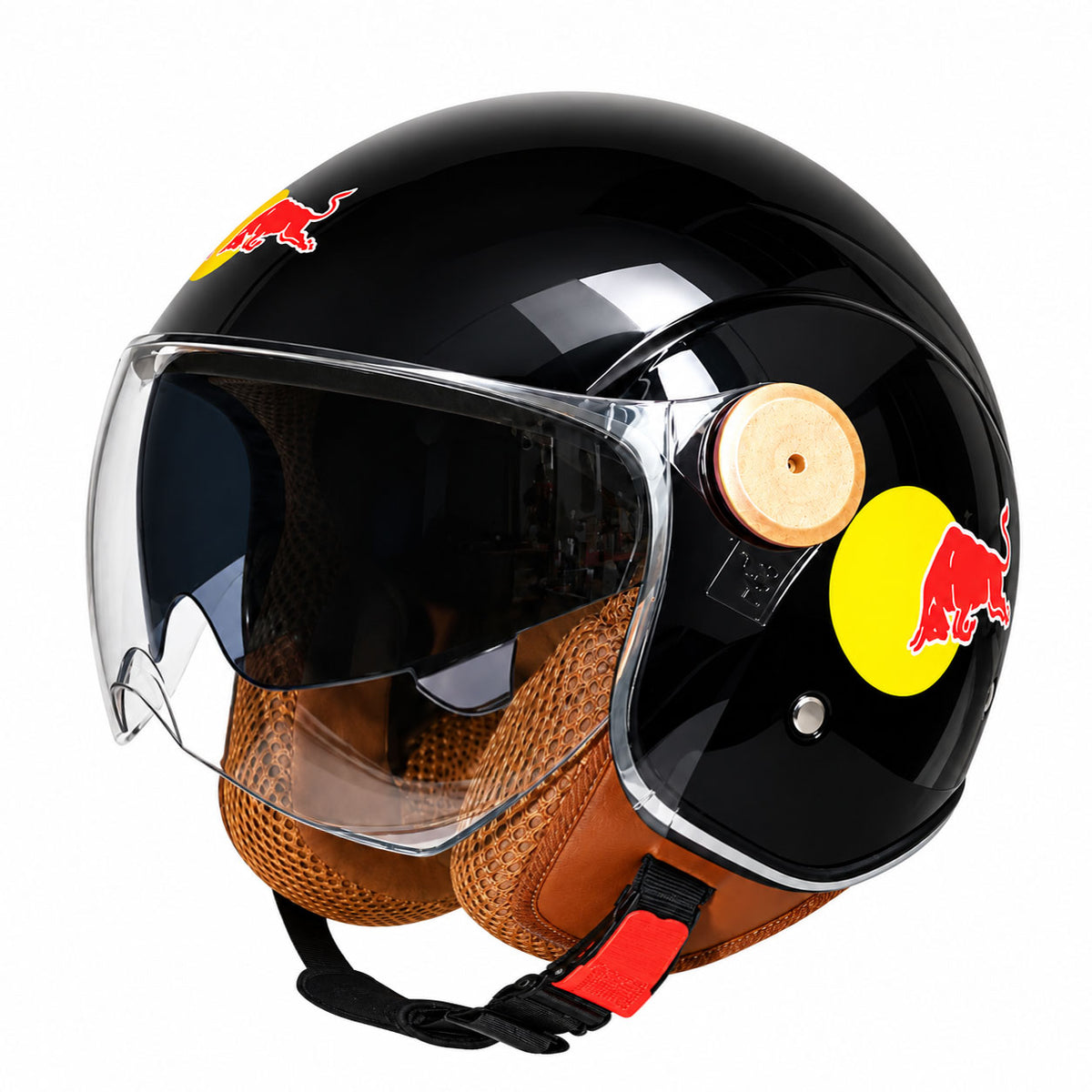 Retro 3/4 open-face motorcycle helmet with dual visors- I71
