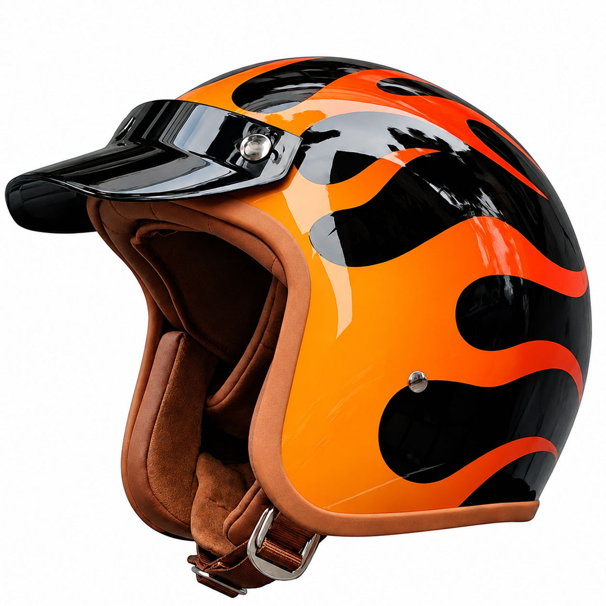 Retro motorcycle open helmet-I20