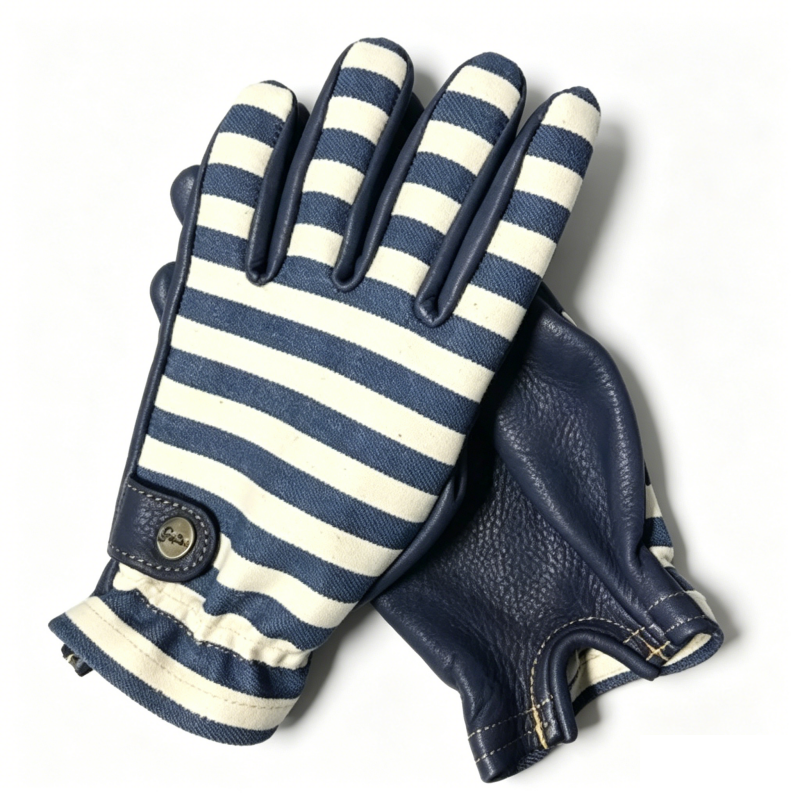 Deerskin denim Harley motorcycle gloves-G74