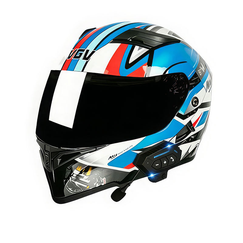 Dual Visor Flip Up Motorbike Graphic Helmet-I97