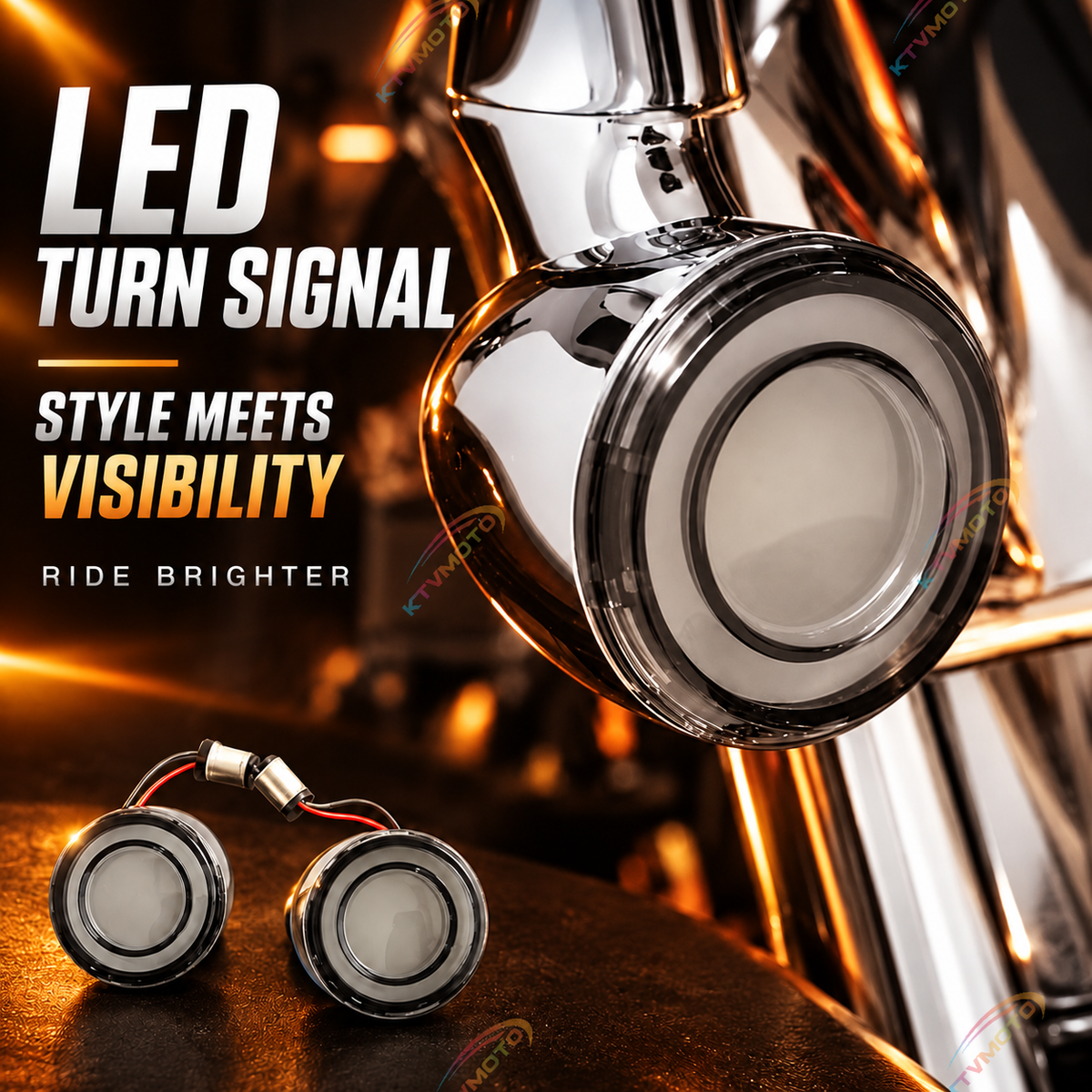 KTVMOTO Harley Halo Running & Turn Signal Lights for Motorcycles -ML09