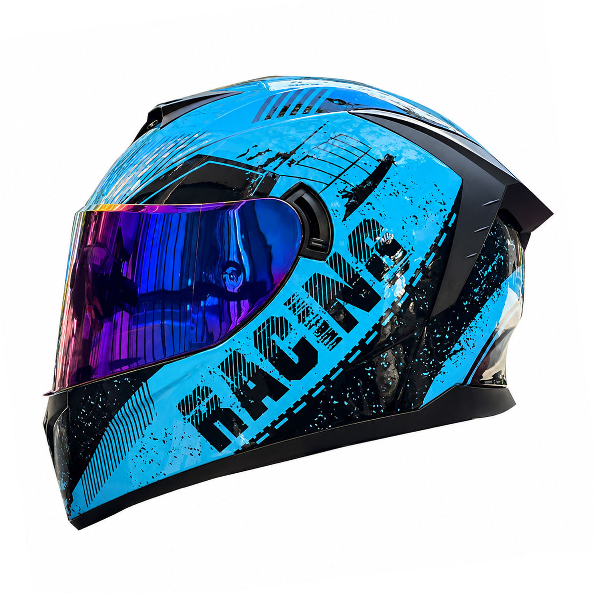 High-end sport-style full-face motorcycle helmet with dual visors-I159