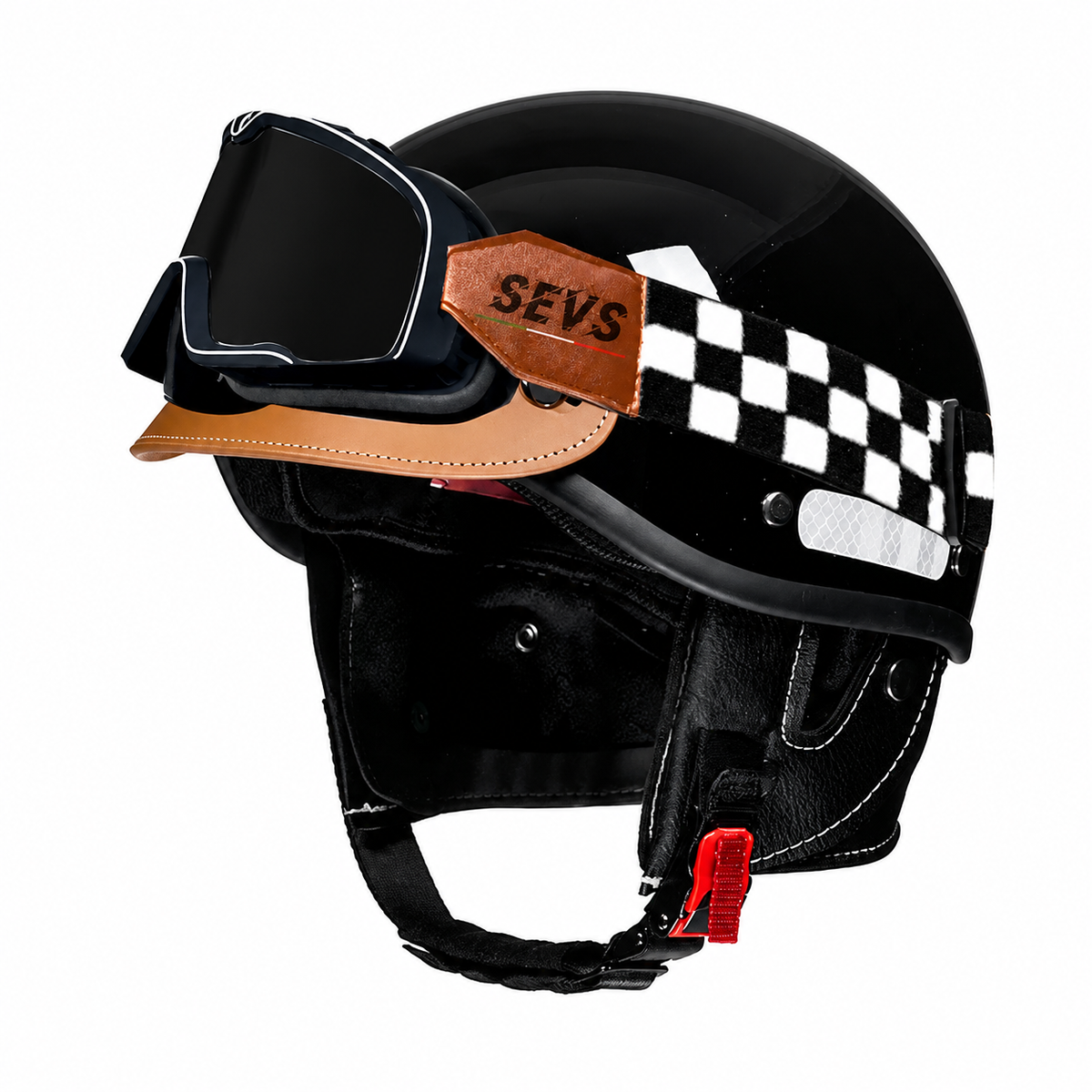 Retro cruiser half helmet with earmuffs- I16