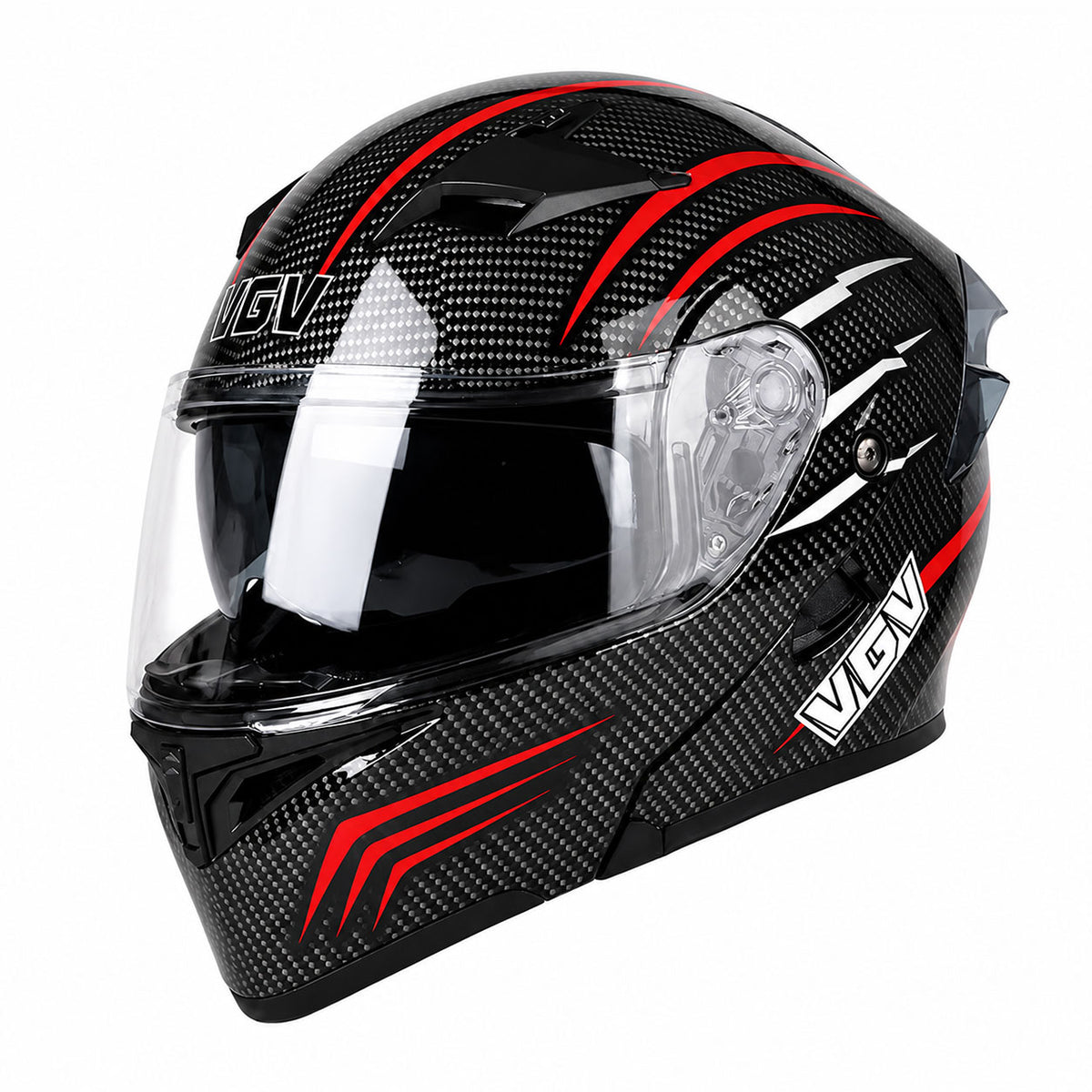 Carbon fiber modular flip-top motorcycle helmet-I47