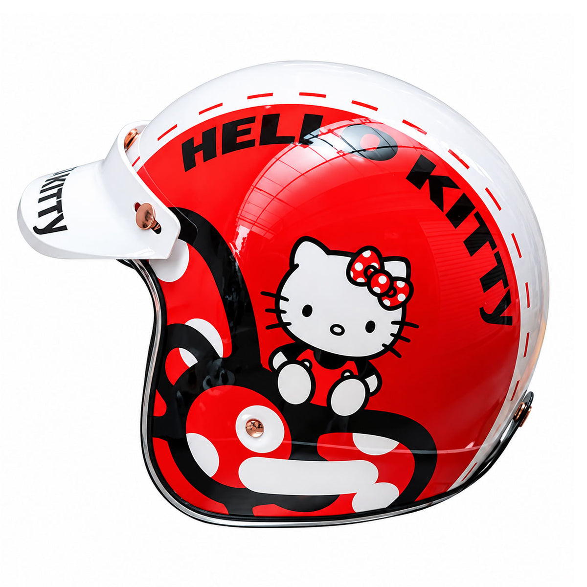 Cute Cartoon Scooter Helmet Retro 3/4 Shell for Women-I40