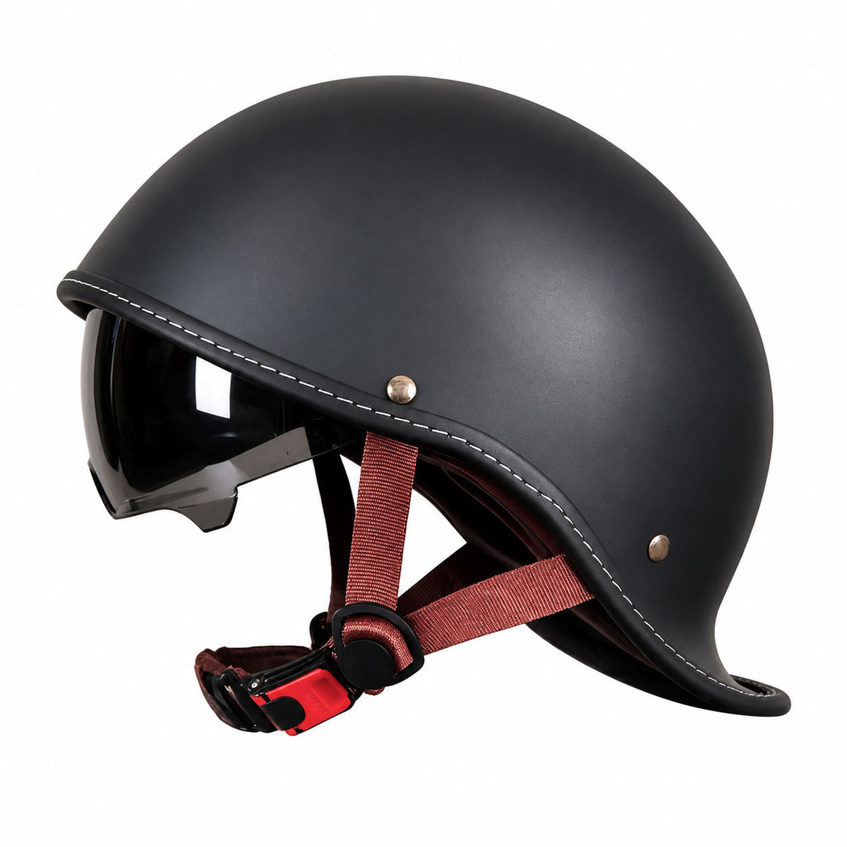 Classic Retro Solid-Color Motorcycle Half-Helmet-I299