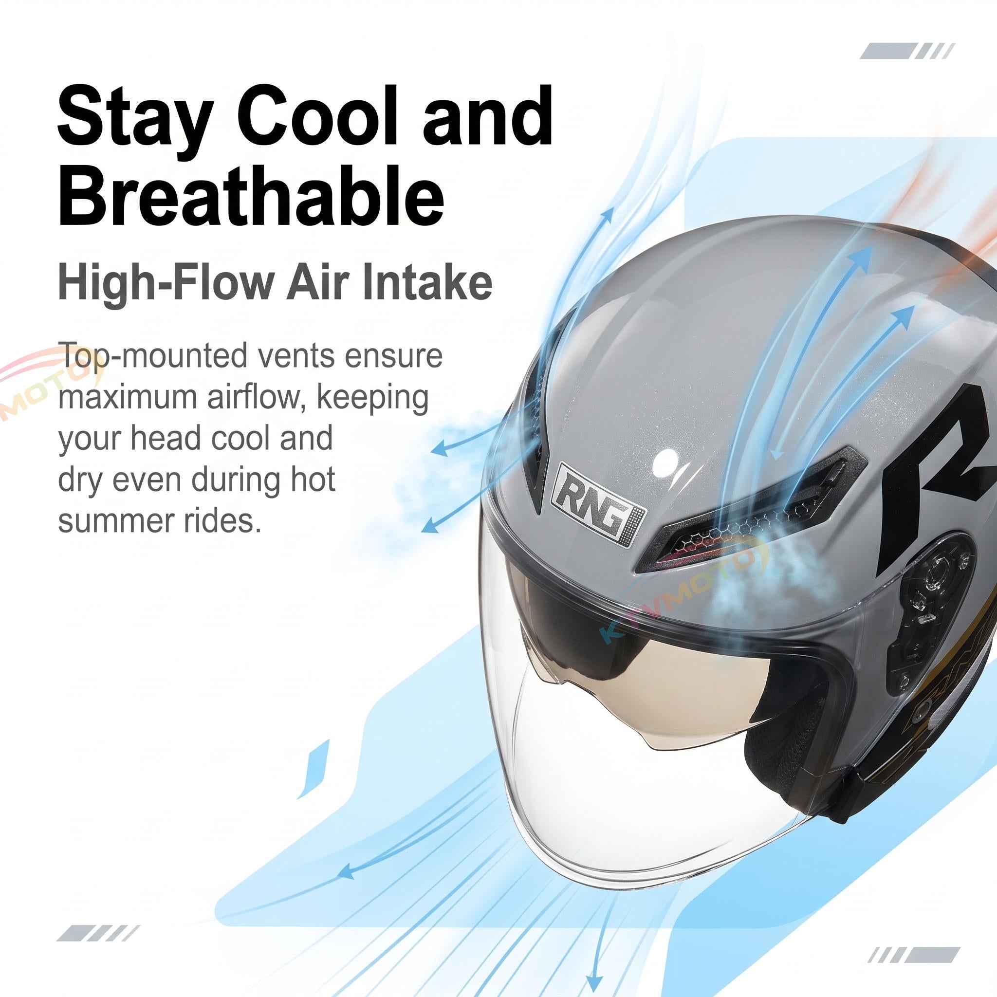 Dual-lens open-face motorcycle helmet-I78